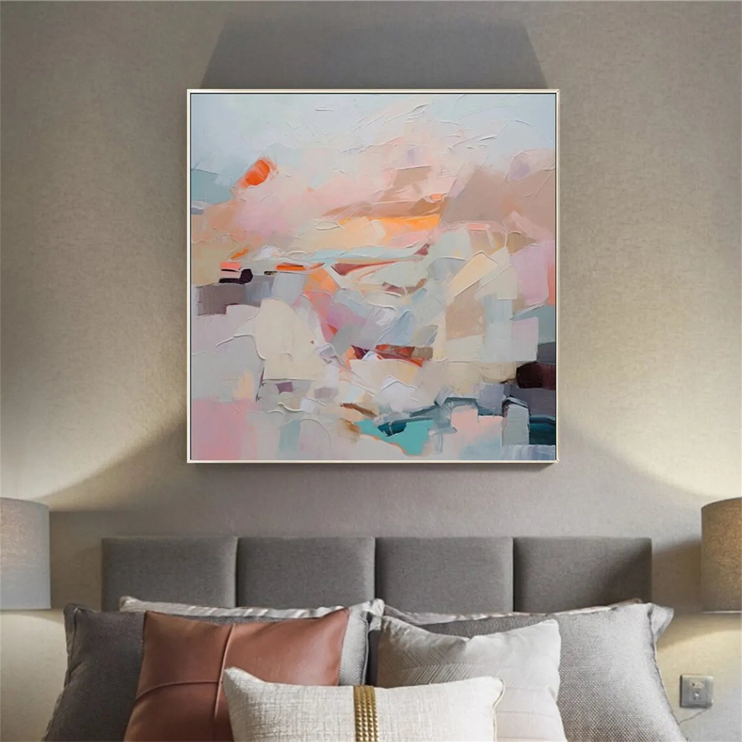 Colorful Abstract Textured Painting Canvas #AT038