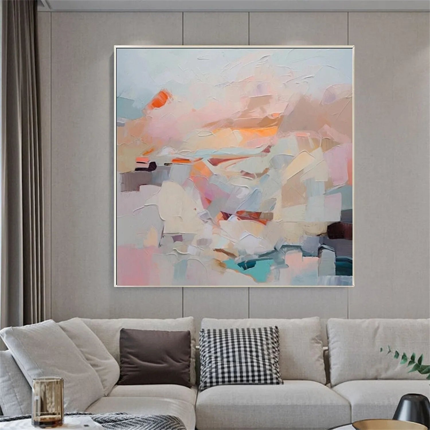 Colorful Abstract Textured Painting Canvas #AT038