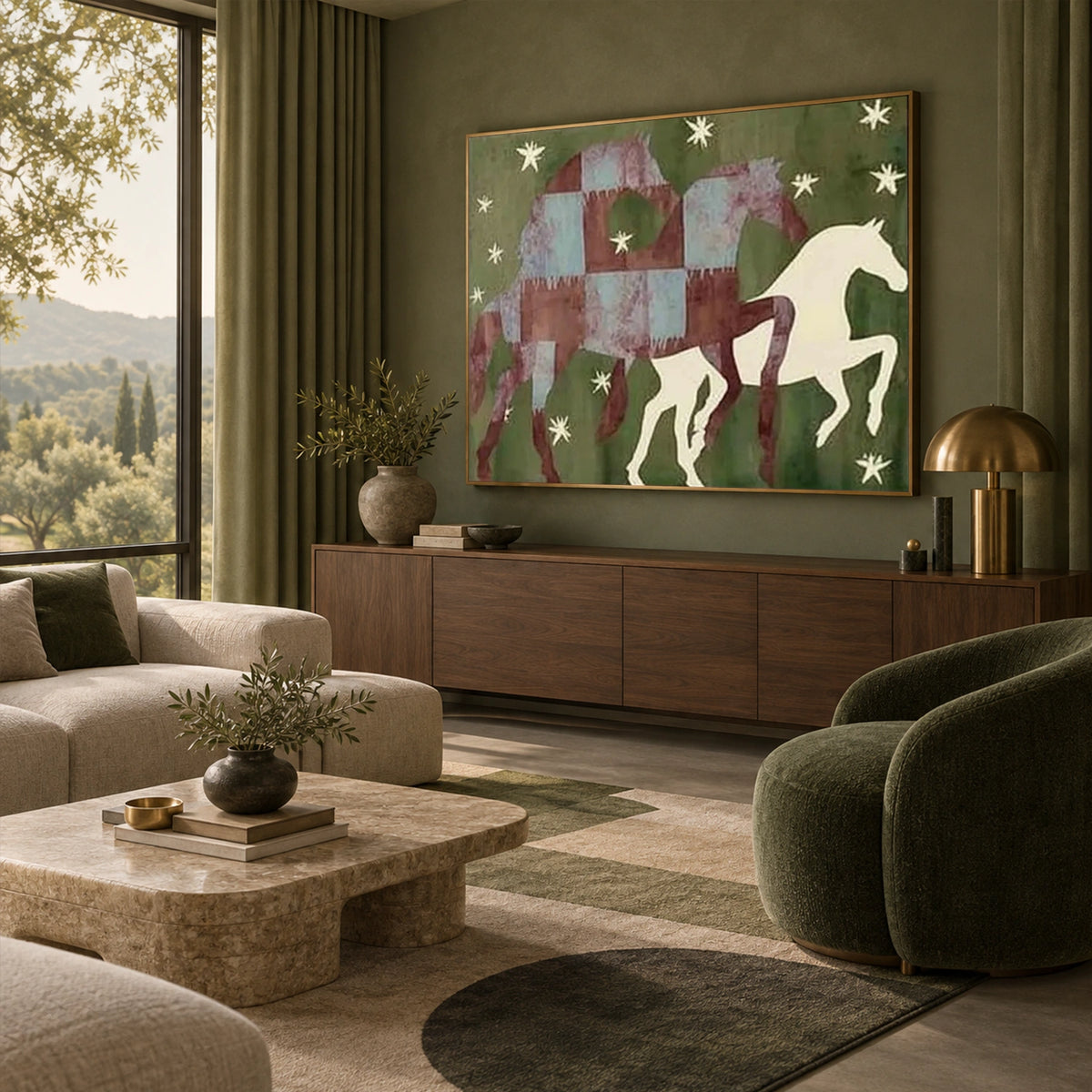 Abstract Animal Horse Wall Art #AC153