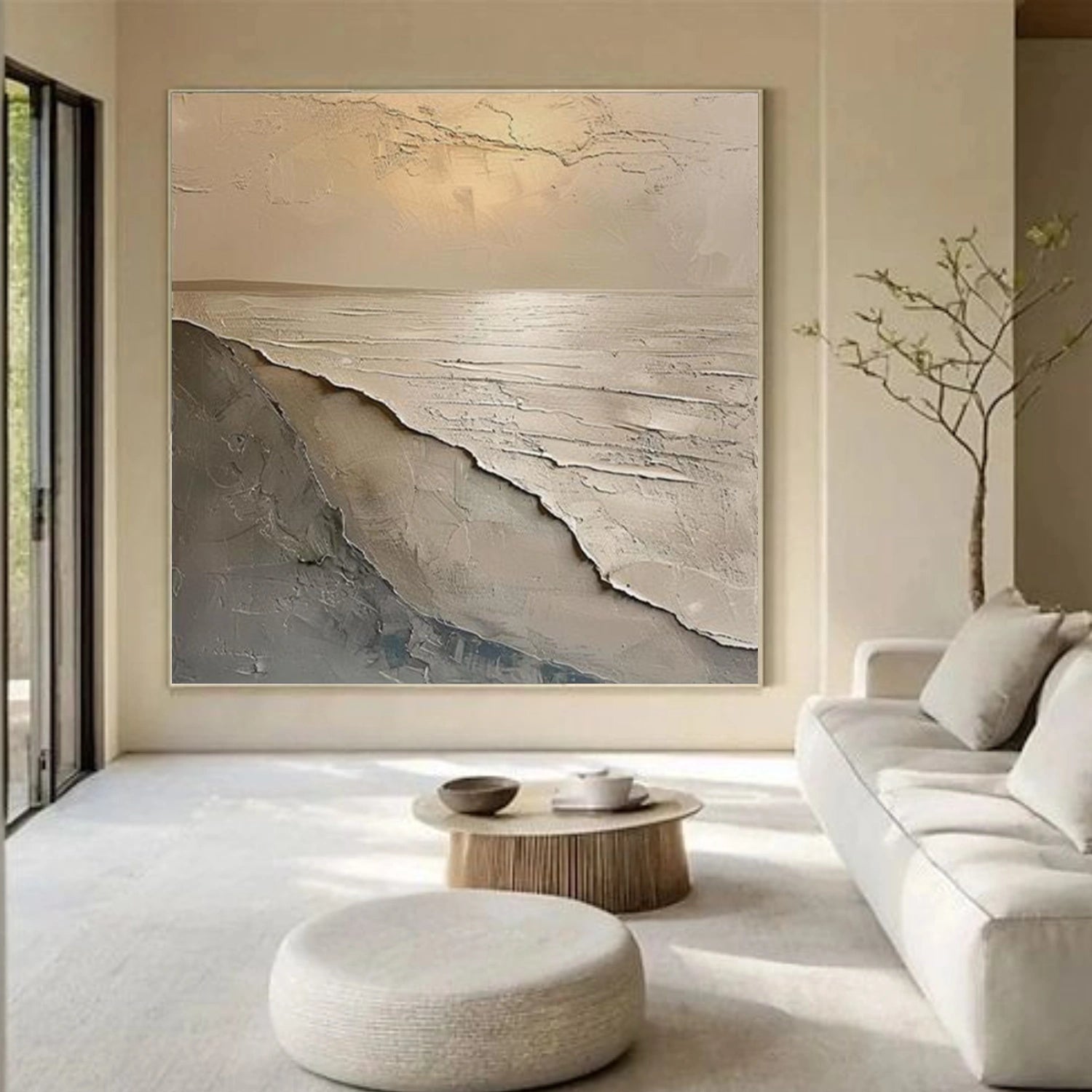 Ocean And Sky Abstract Textured Wall Art #OS135