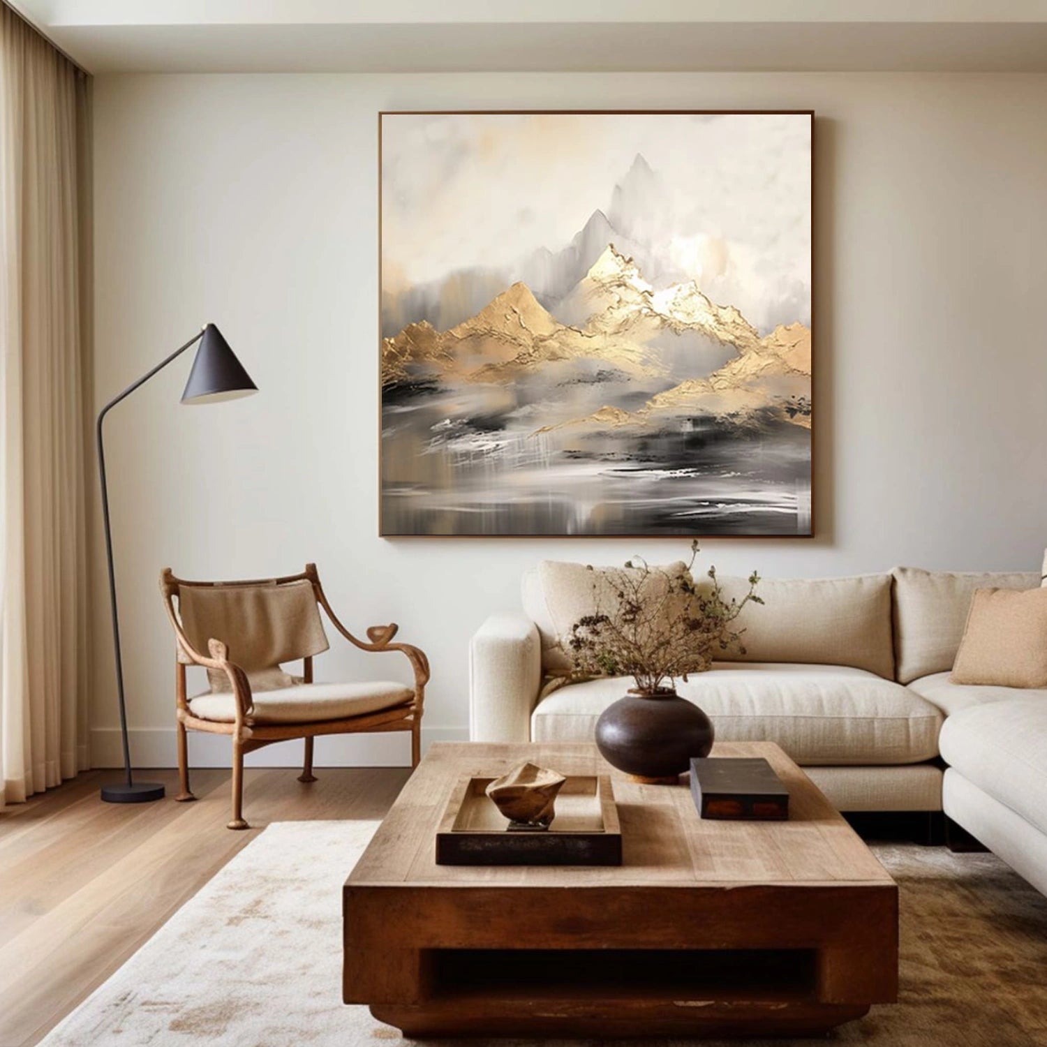 Abstract Mountain Textured Canvas Art #MO041