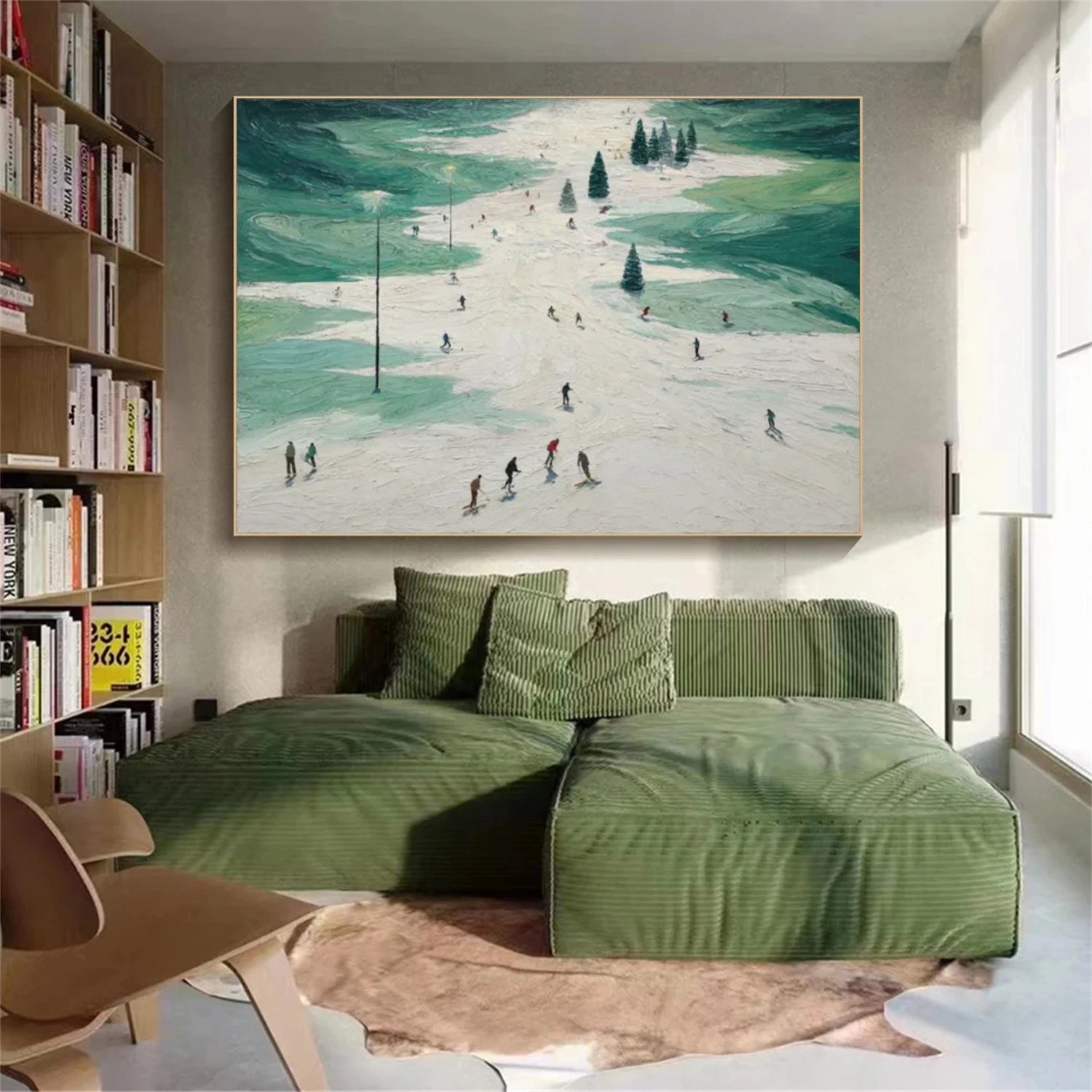 Skiing Sport Textured Wall Art #MS050