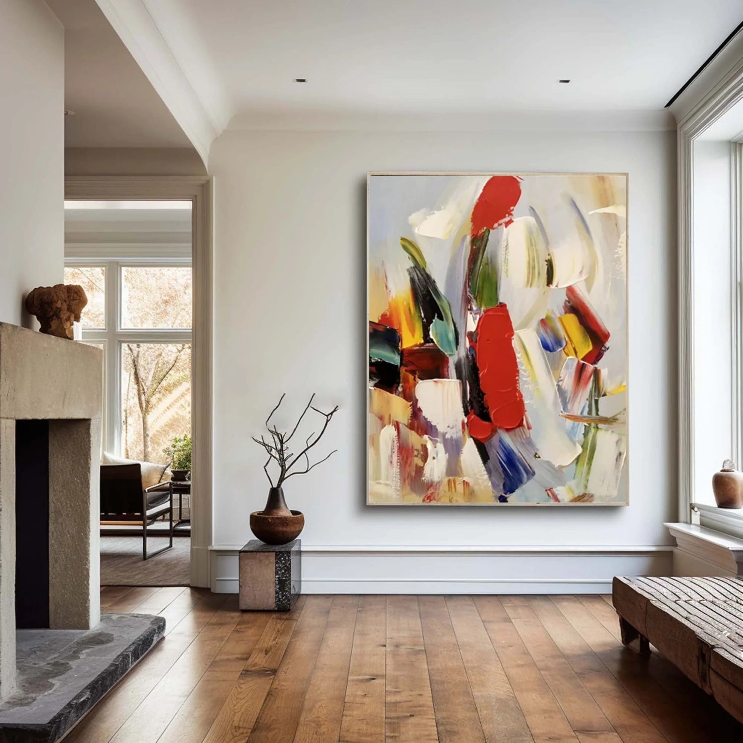 Colorful Abstract Textured Painting Canvas #AT095