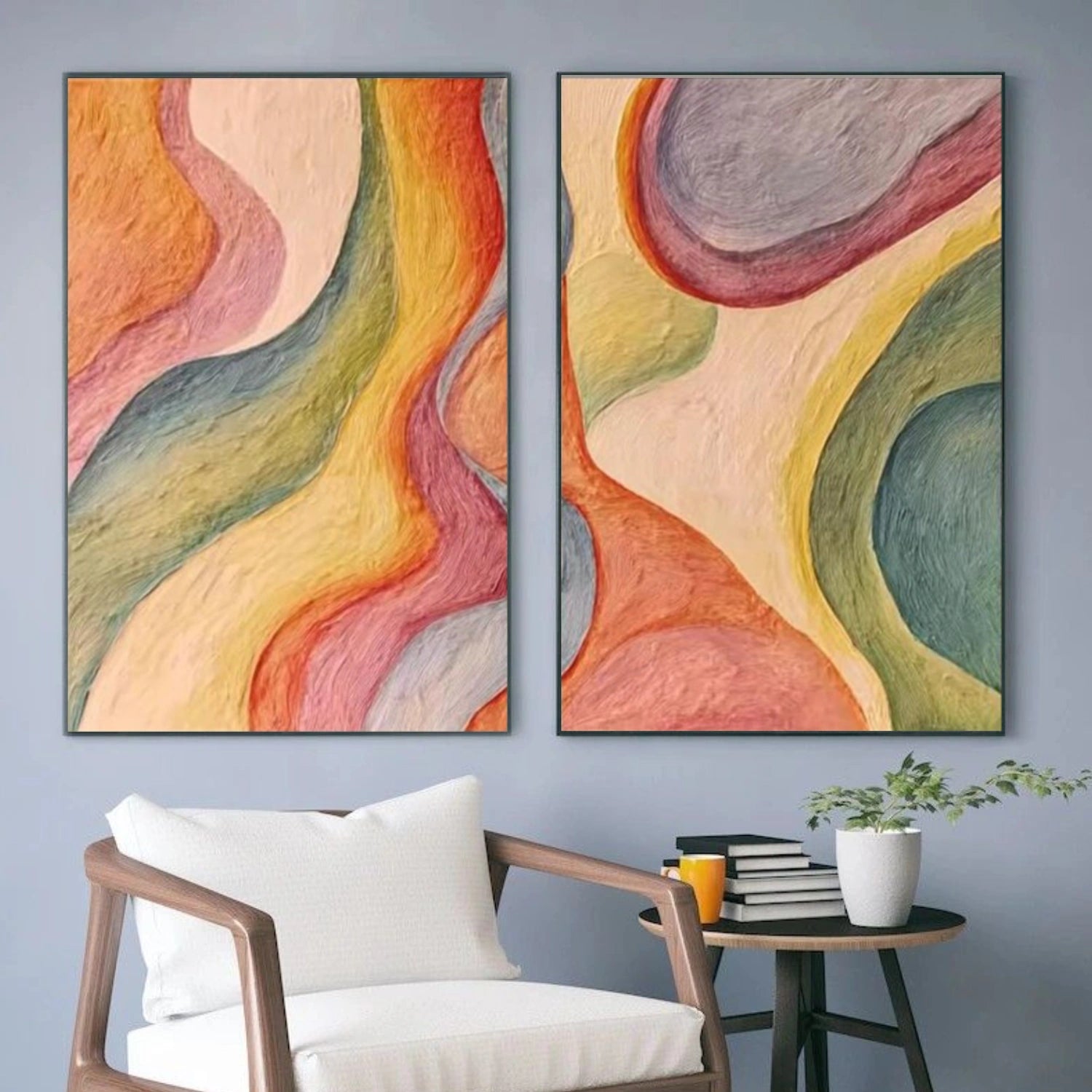 Abstract Canvas Wall Art Set of 2 #AP364