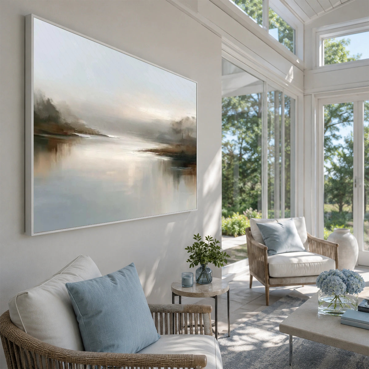 Ocean And Sky Abstract Wall Art #OS247
