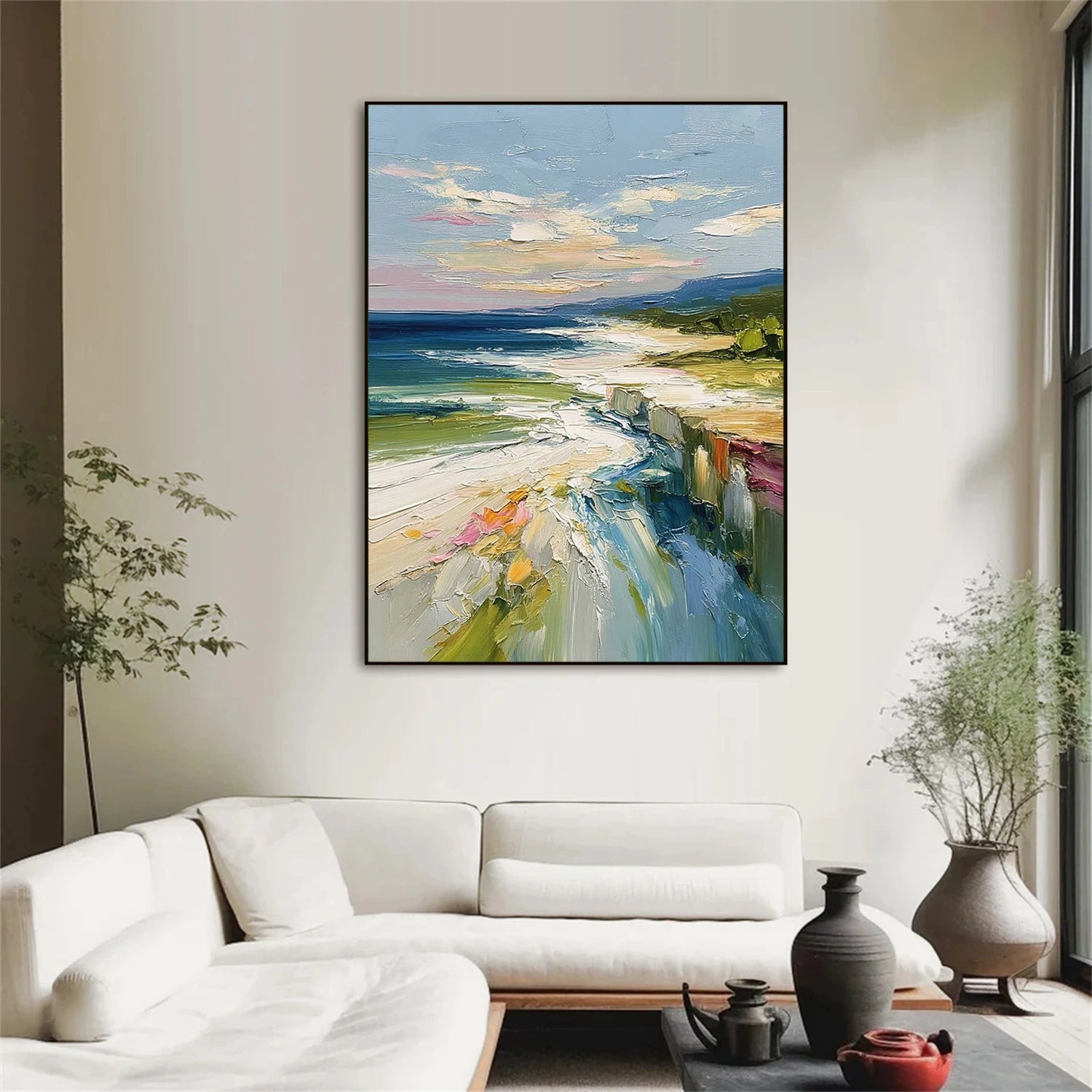 Ocean And Sky Abstract Textured Wall Art #OS148