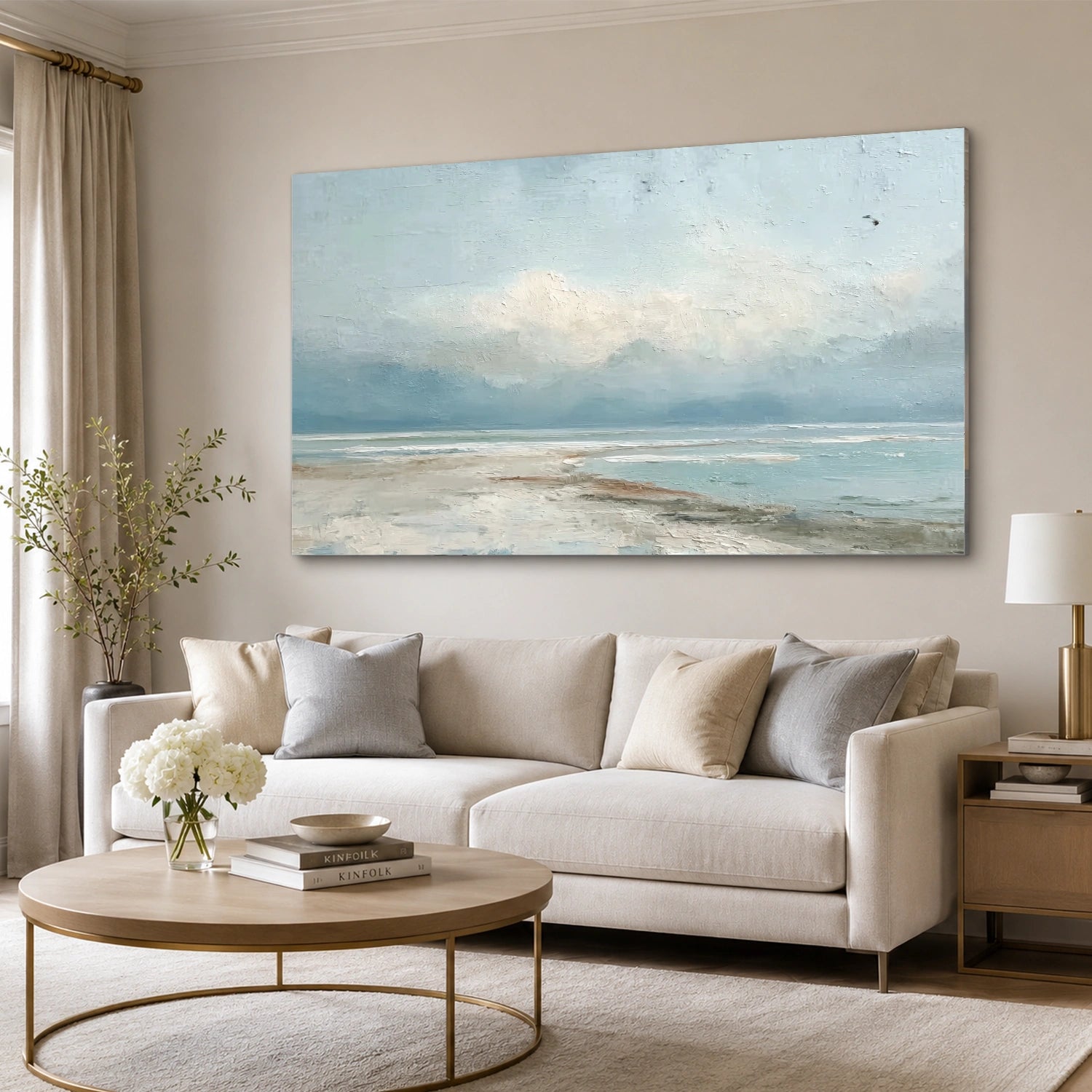 Ocean And Sky Abstract Textured Wall Art #OS181