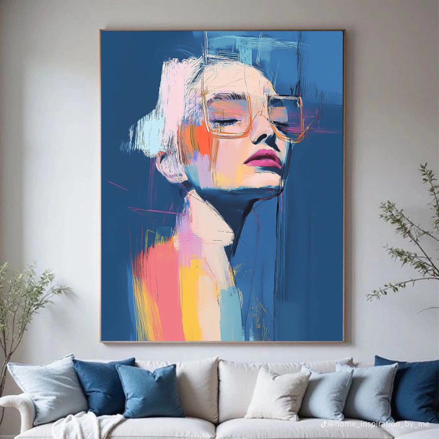 Abstract Portrait Canvas Art #AE105