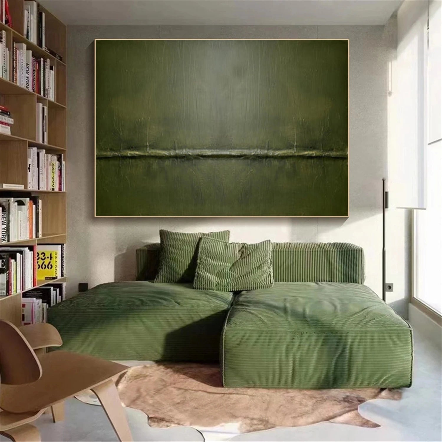 Green Minimalist Textured Canvas Art #MT158