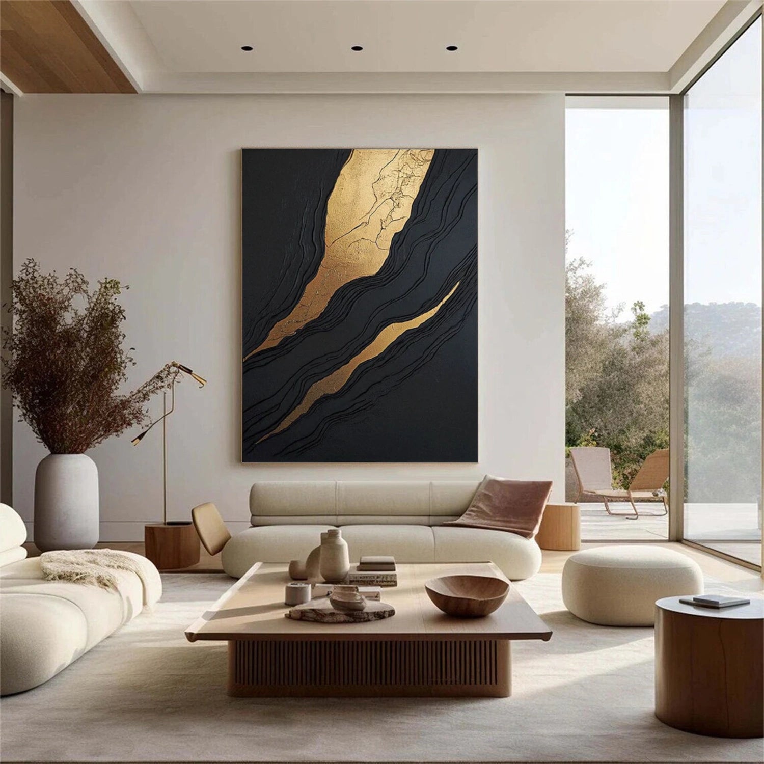 Black Minimalist Canvas Art #MT144