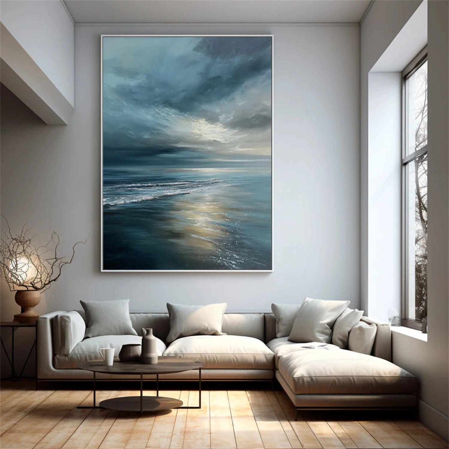 Ocean And Sky Abstract Wall Art #OS068