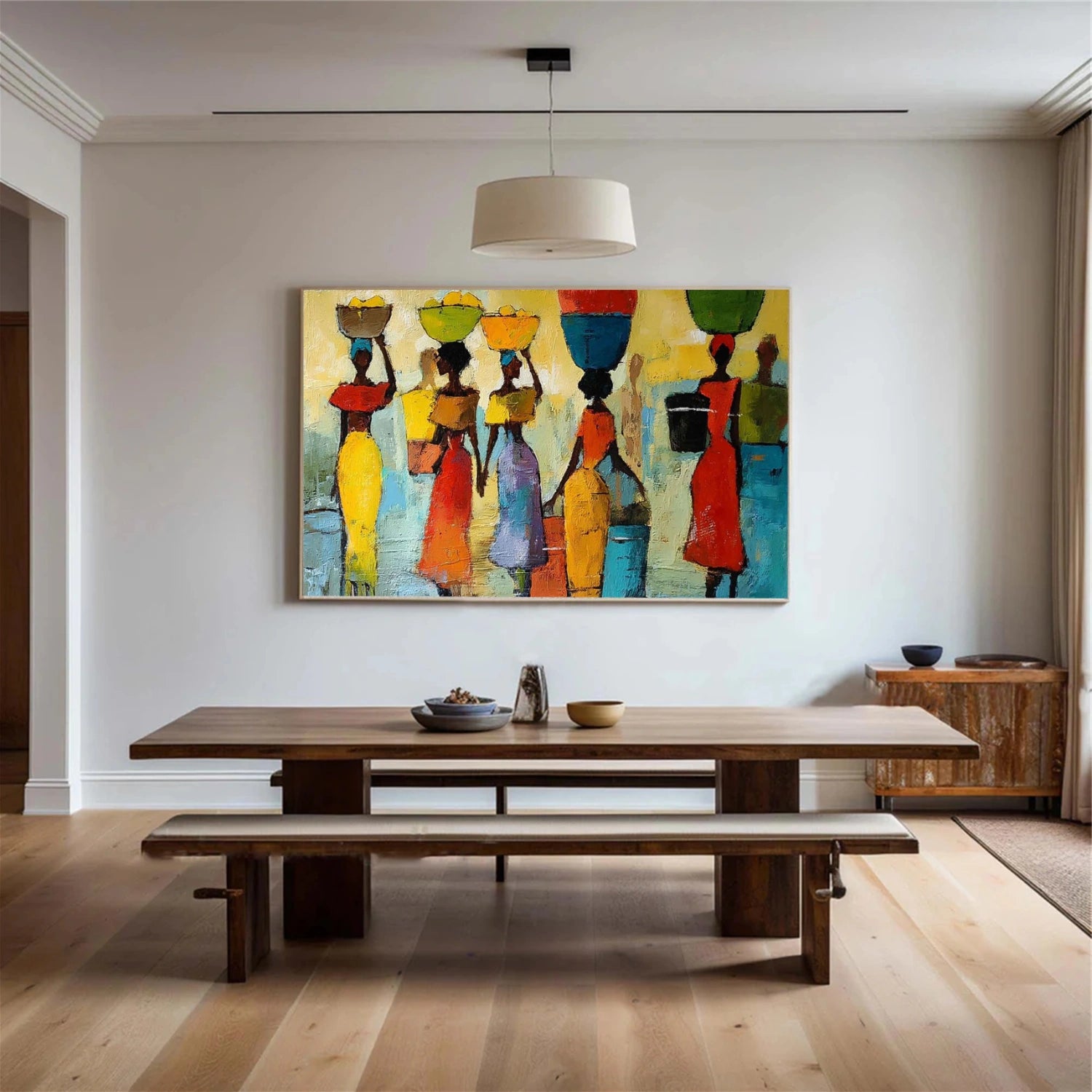 Colorful Abstract Portrait Textured Canvas Art #AE109