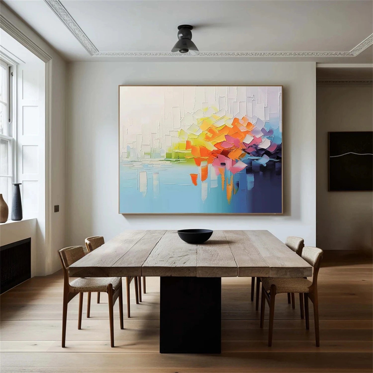 Colorful Abstract Textured Painting Canvas #AT083