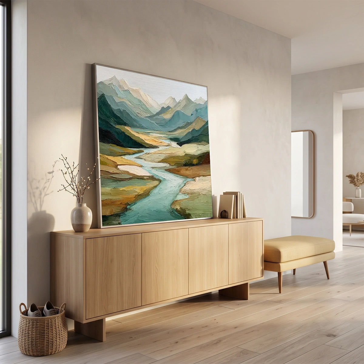 Abstract Mountain Textured Canvas Art #MO084