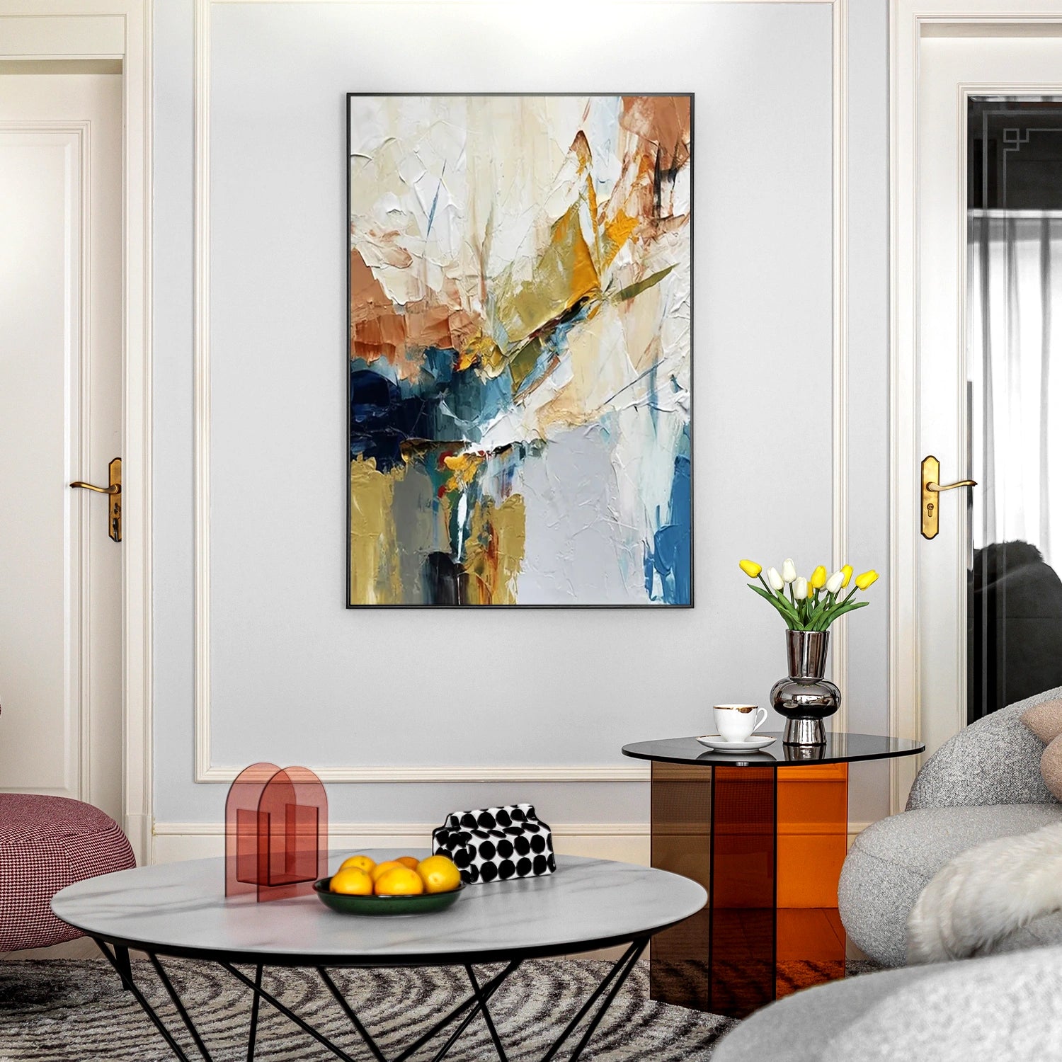 Colorful Abstract Textured Painting Canvas #AT093