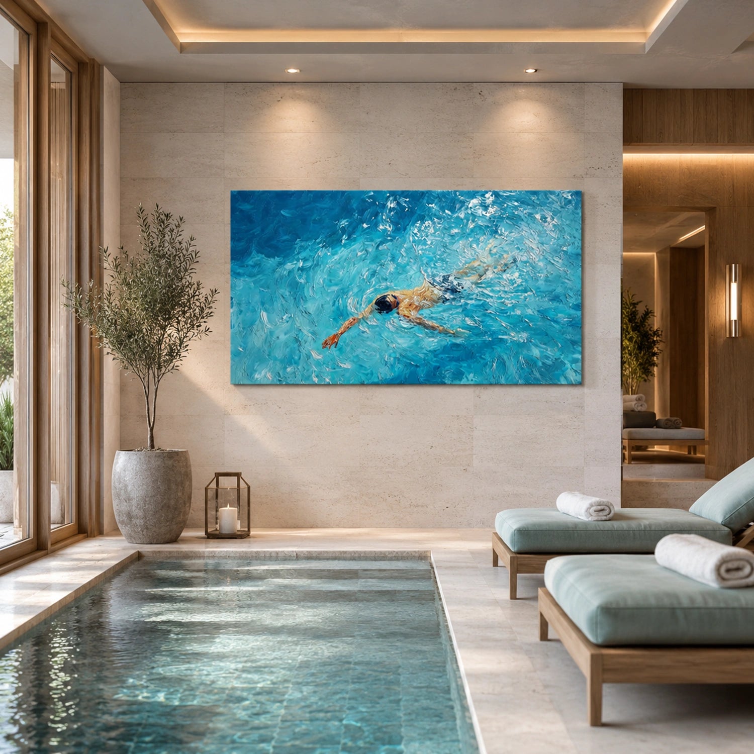 Swimming Sport Textured Wall Art #MS132