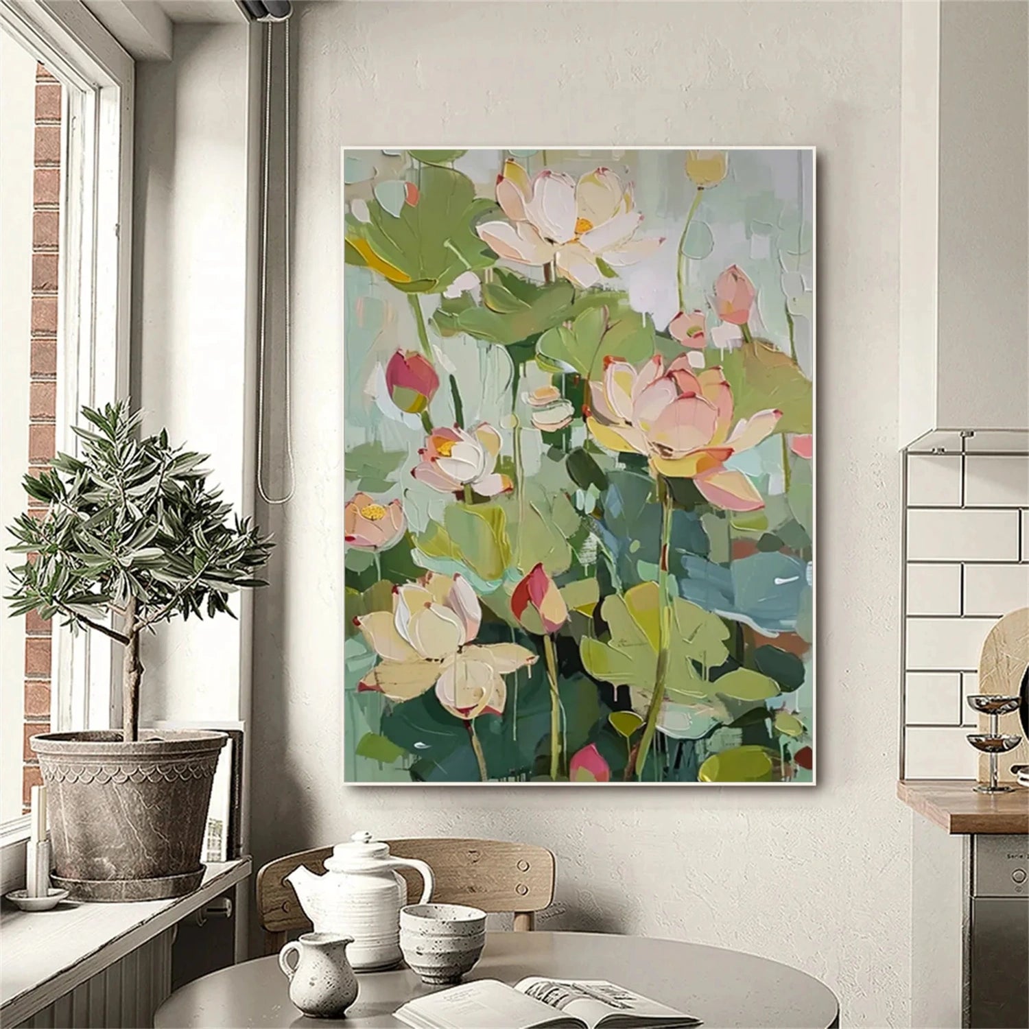 Colorful Flower Textured Painting Canvas #FP021