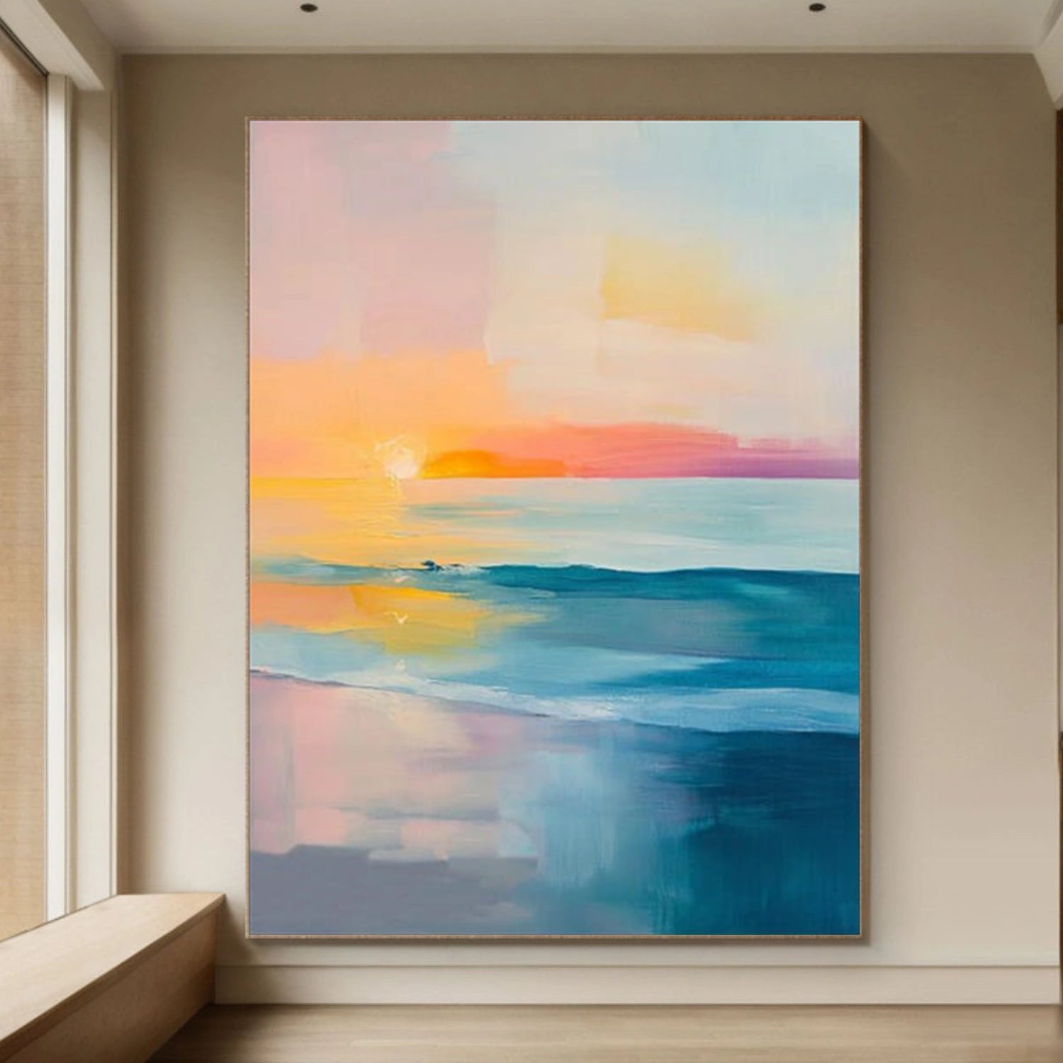 Colorful Ocean And Sky Abstract Wall Art #OS126