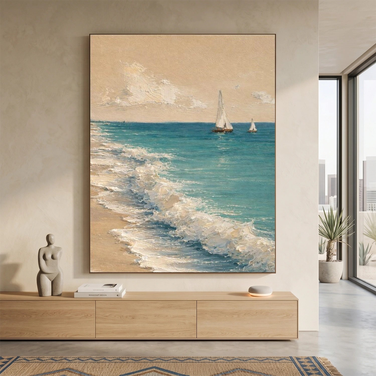 Ocean And Sky Abstract Textured Wall Art #OS161