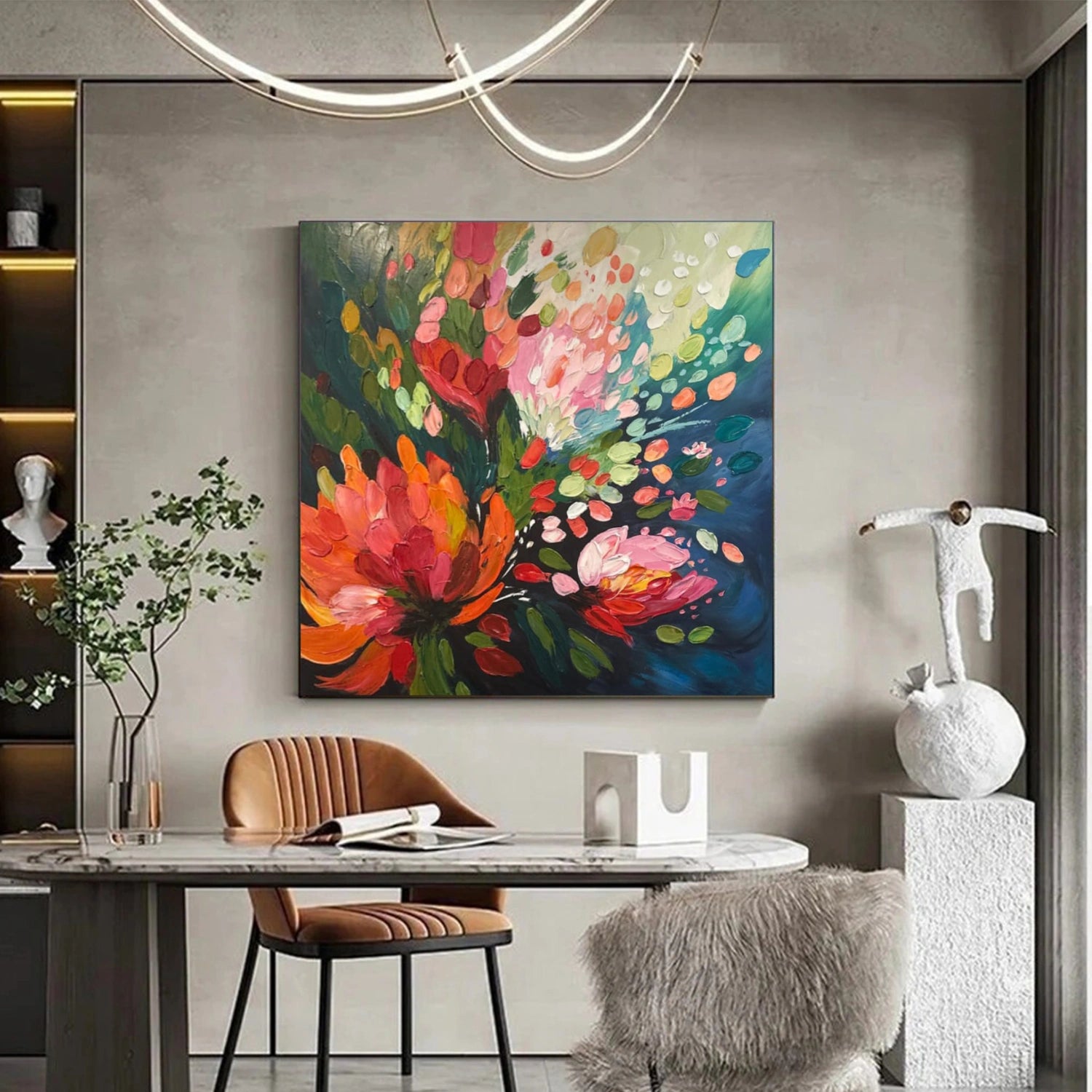 Colorful Flower Abstract Wall Art #FP157