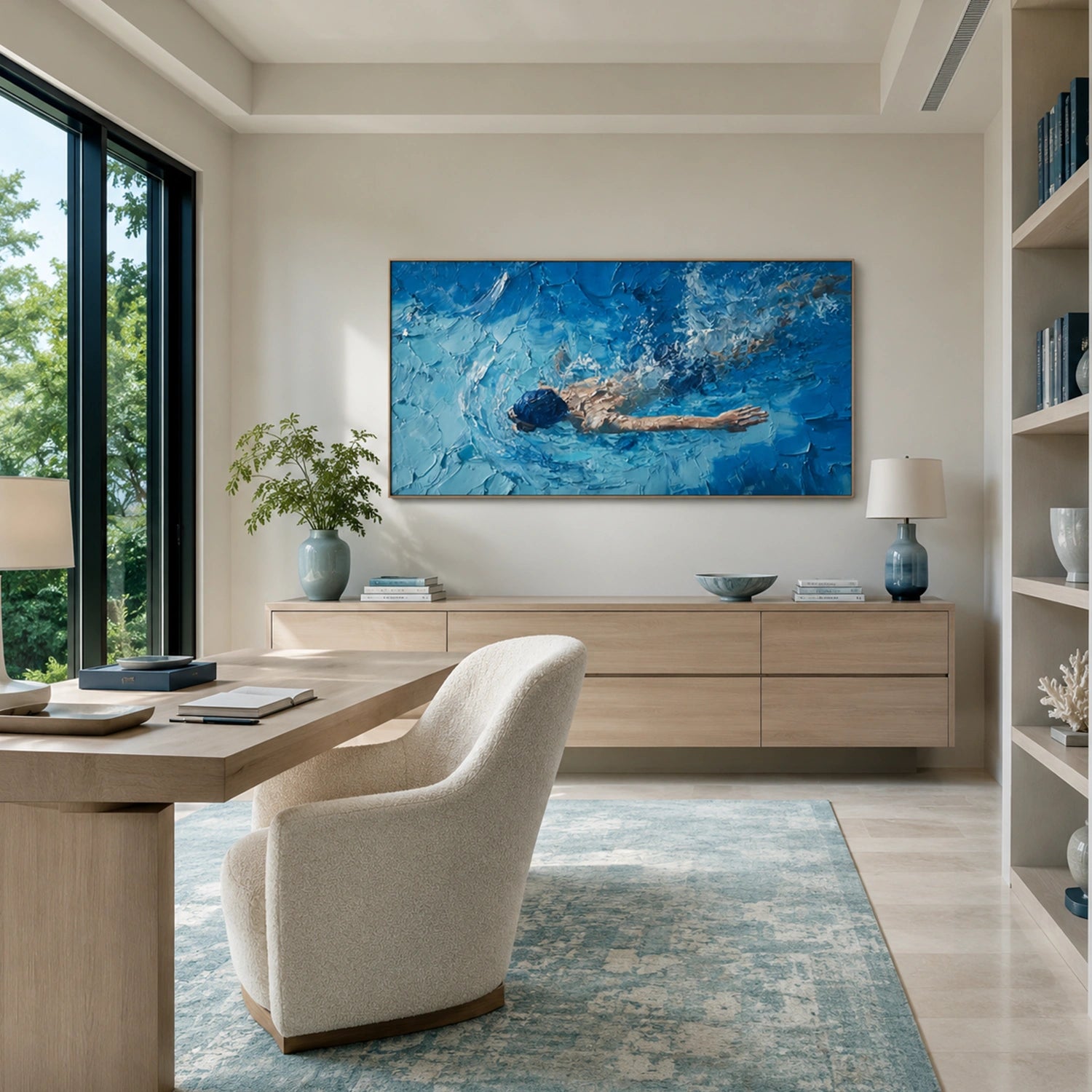 Swimming Sport Textured Wall Art #MS131