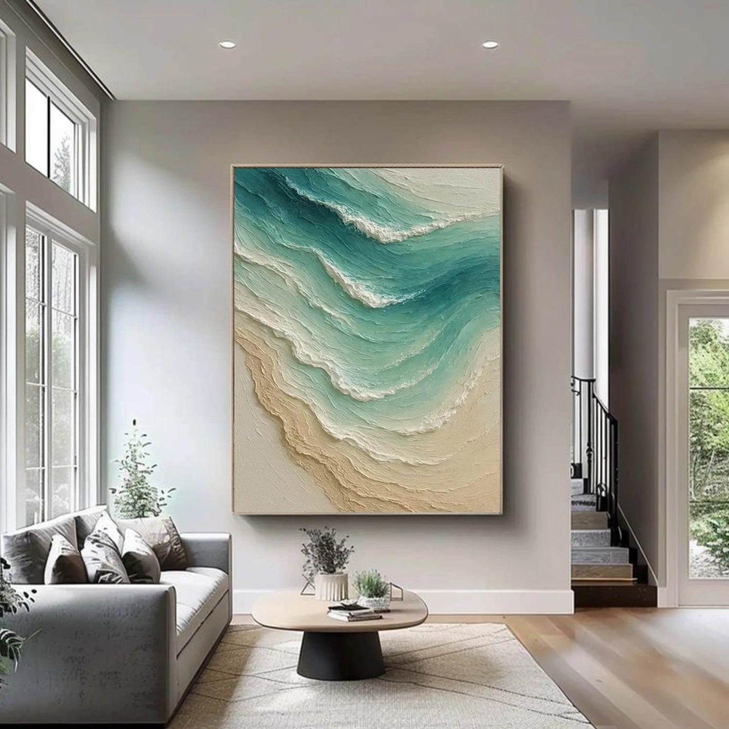 Ocean Abstract Textured Wall Art #OP044