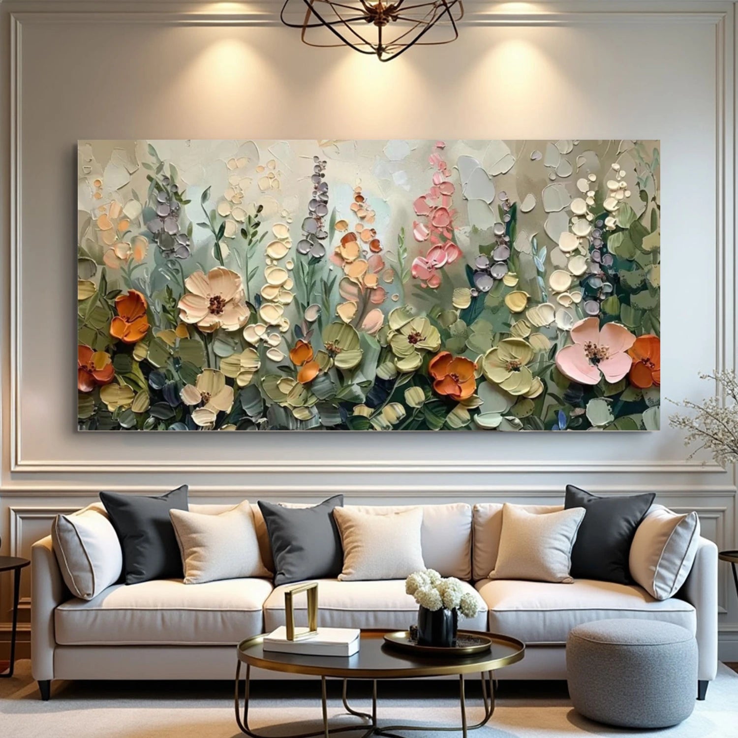 Colorful Flower Abstract Textured Wall Art #FP137