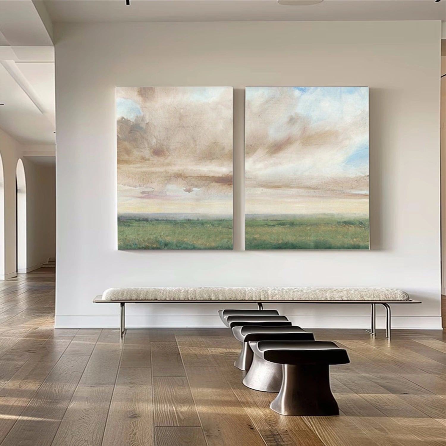 Ocean And Sky Abstract Wall Art Set of 2 #OS130