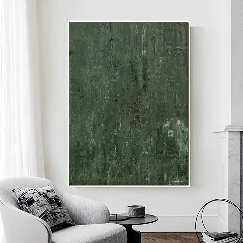Green Minimalist Textured Painting Canvas #MT092