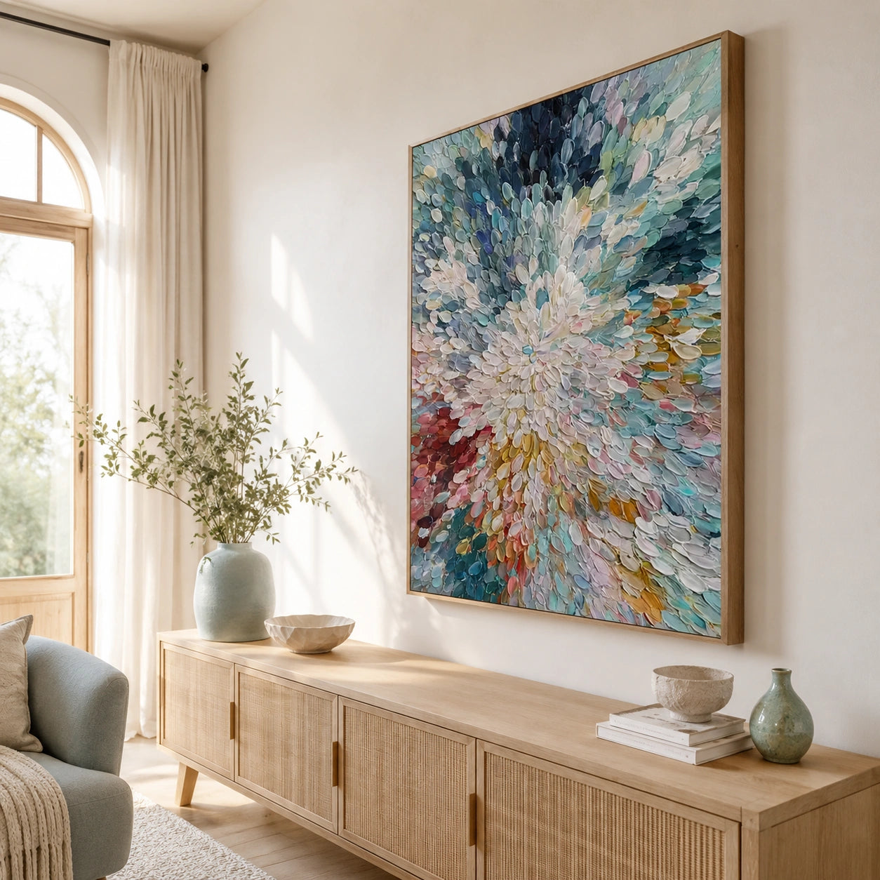 Colorful Flower Abstract Textured Wall Art #FP213