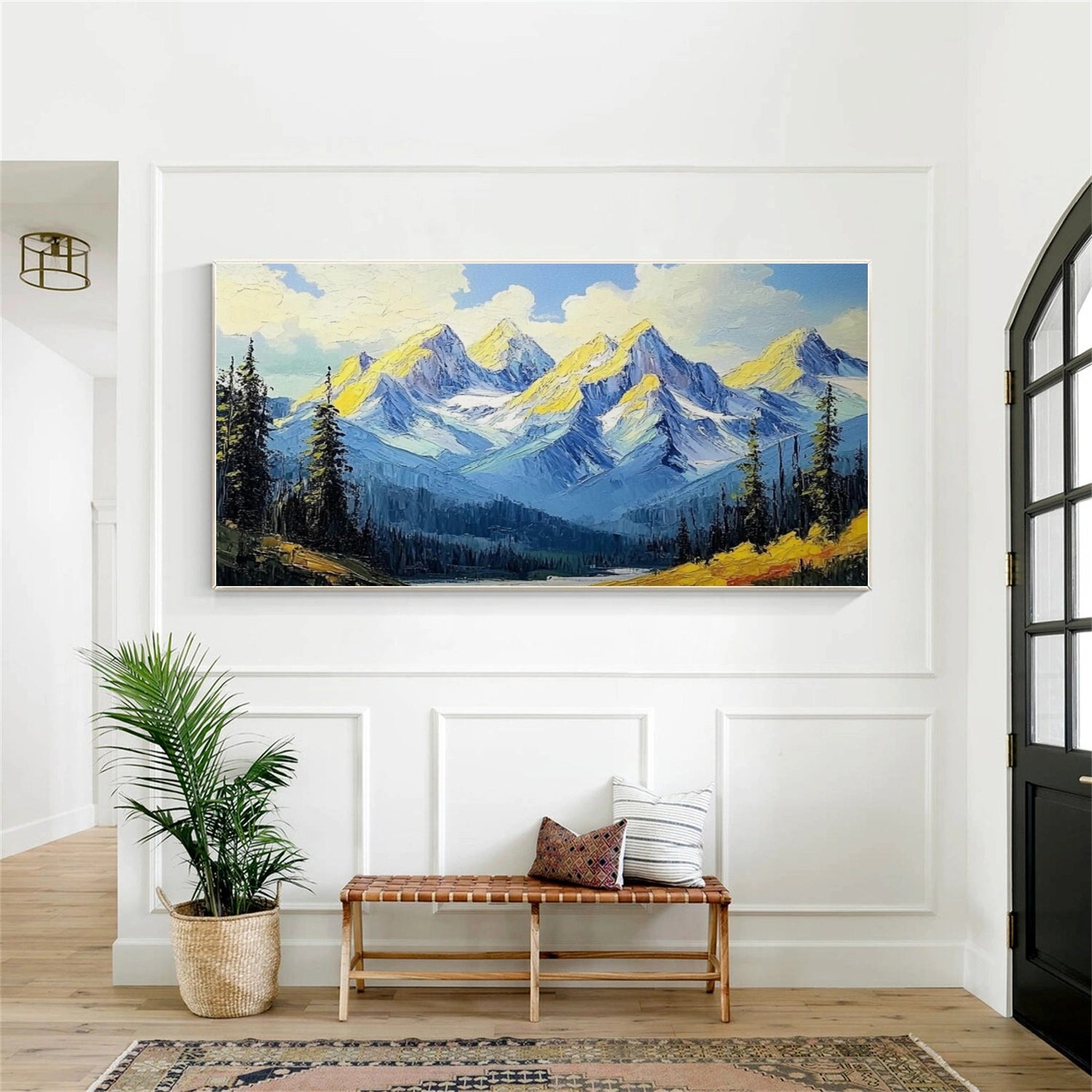 Abstract Mountain Textured Canvas Art #MO022