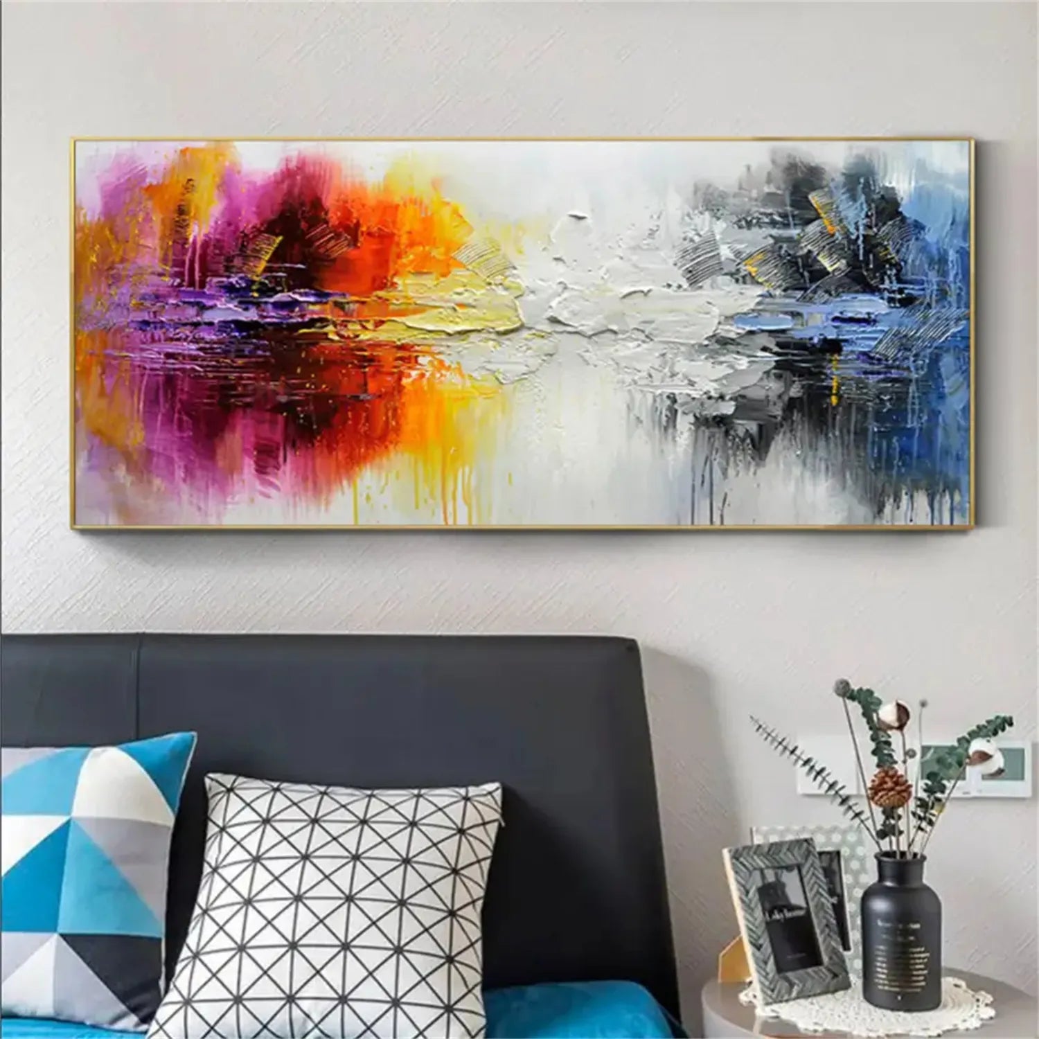 Colorful Abstract Textured Painting Canvas #AT019