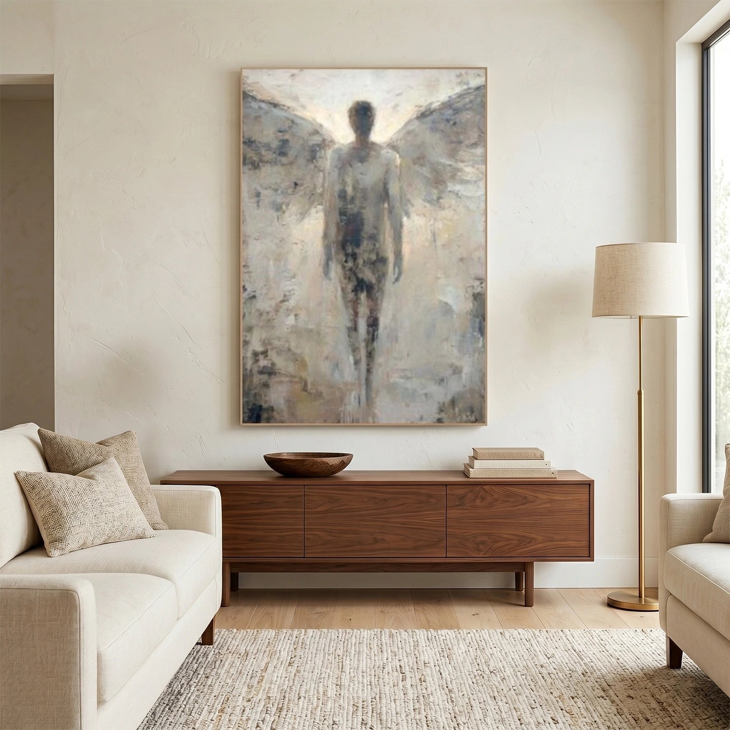Abstract Angel Portrait Canvas Art #AE133