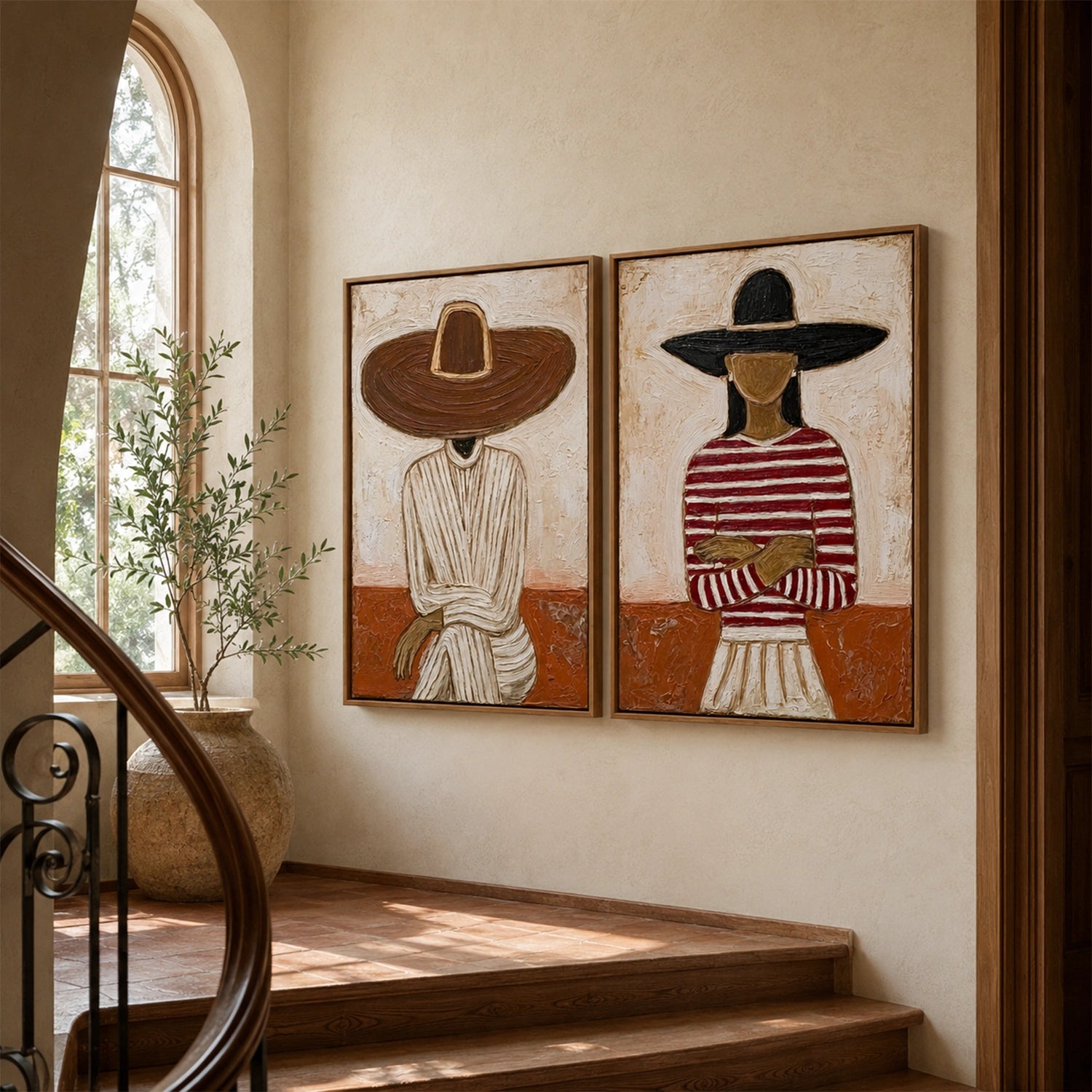 American Western Cowboy Art Set of 2 #VT200