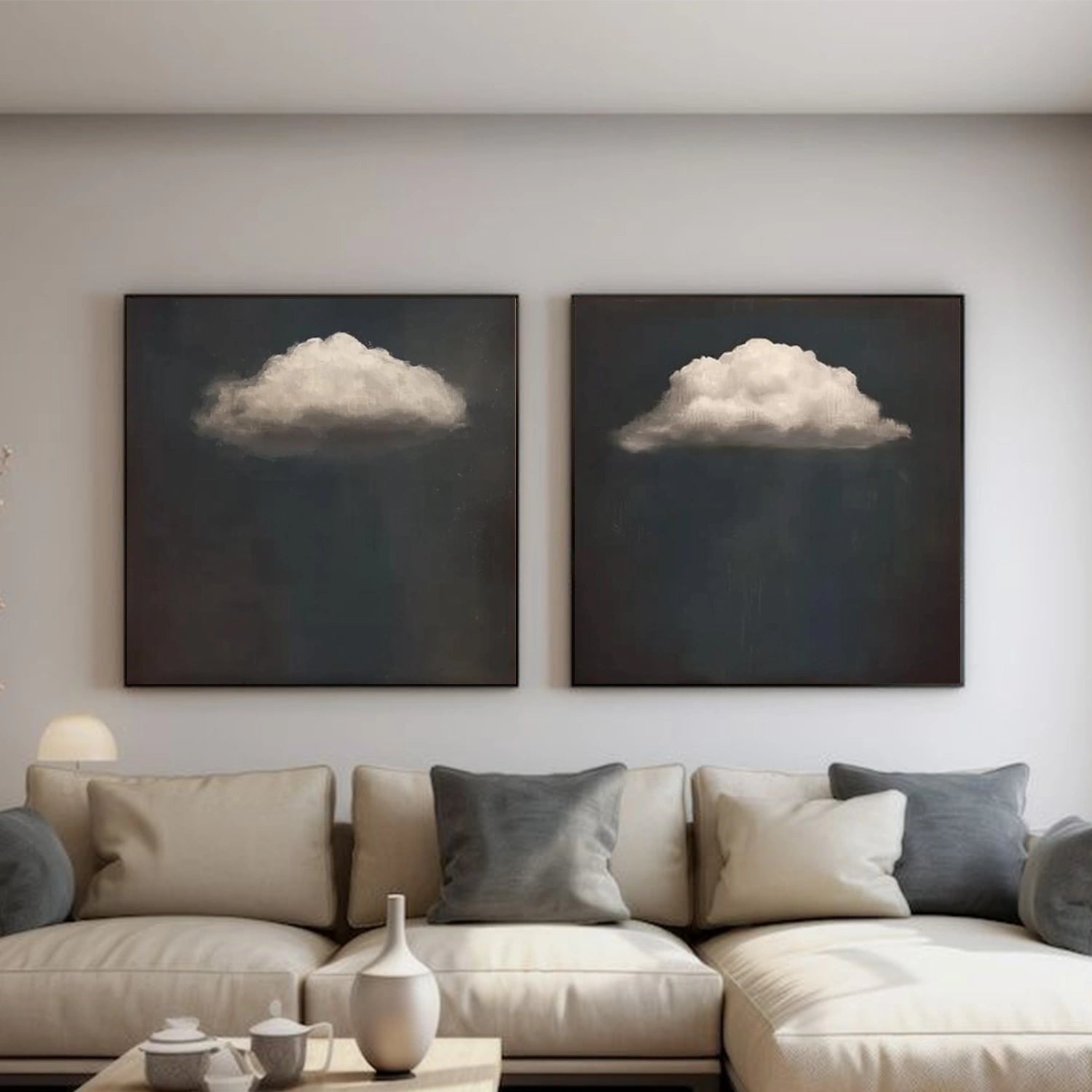 Ocean And Sky Abstract Wall Art Set of 2 #OS086