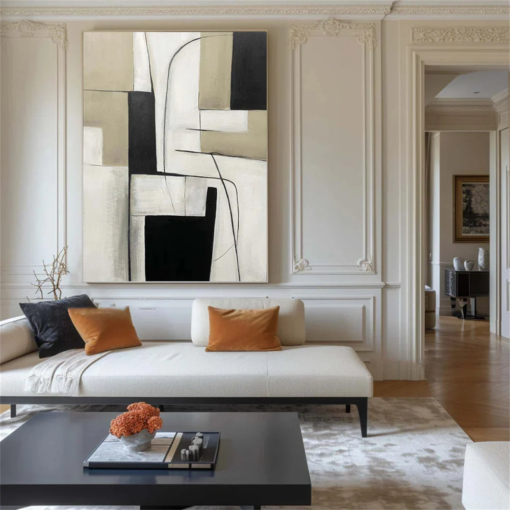 White and Black Minimalist Canvas #MT112