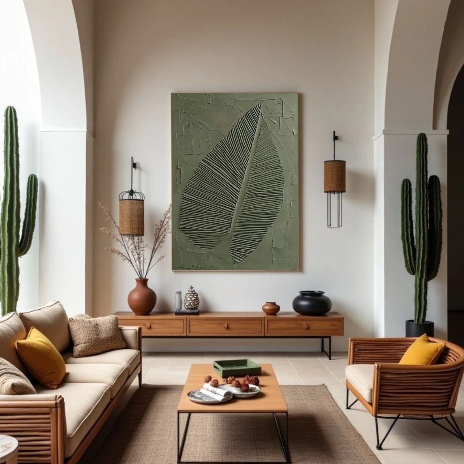 Green Minimalist Textured Canvas Art #MT200
