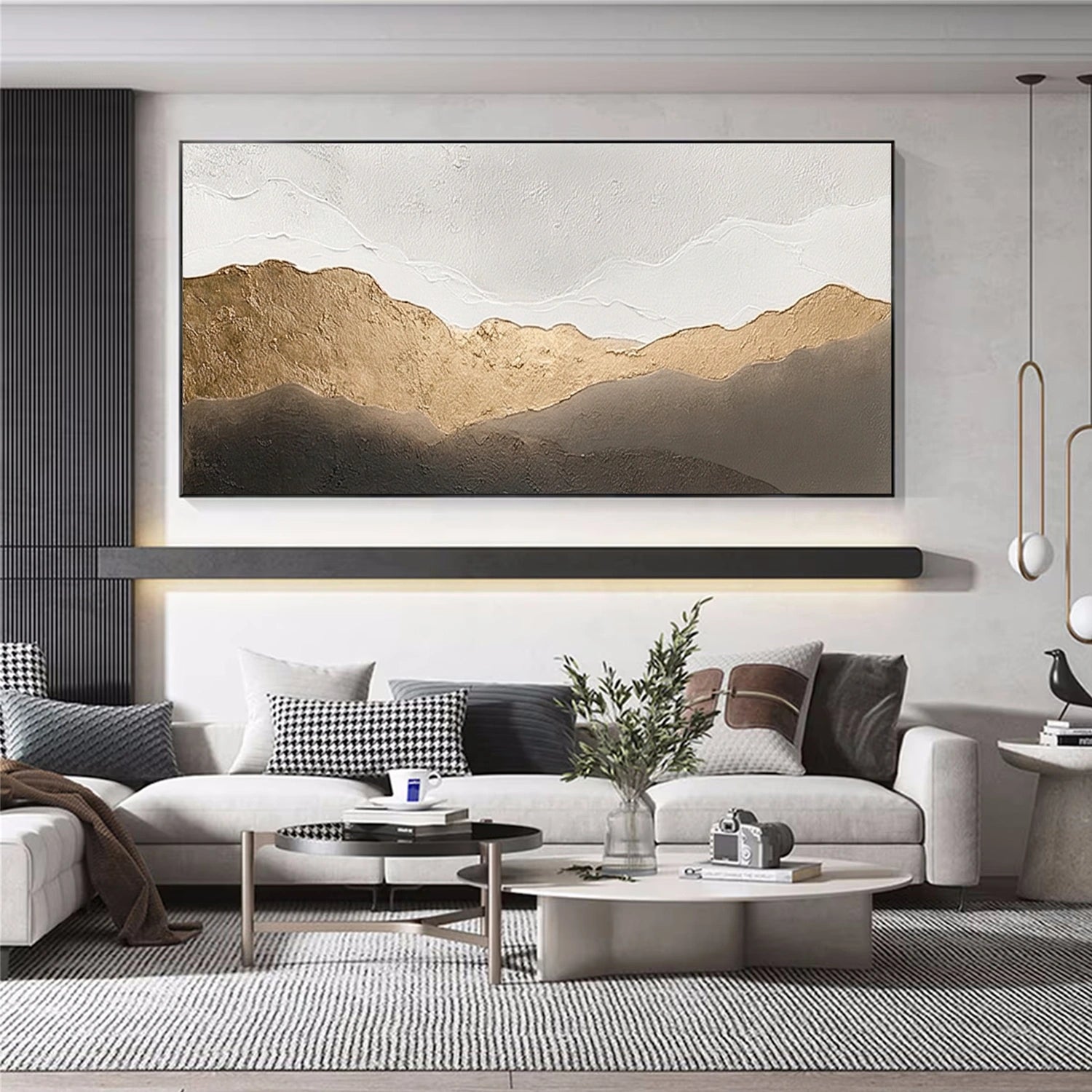 Brown Minimalist Textured Canvas Art #MT212