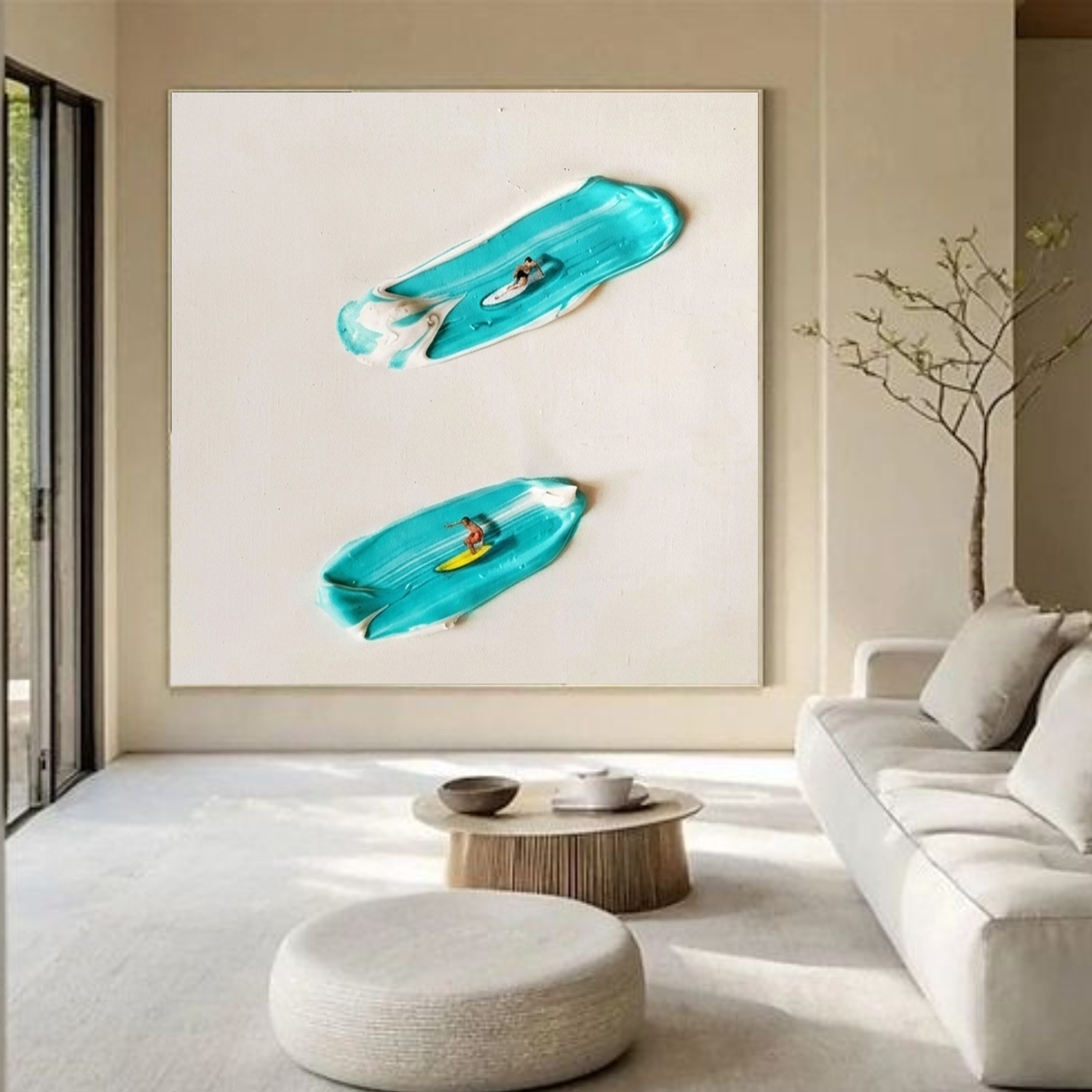 Surfing Sport Textured Wall Art #MS112