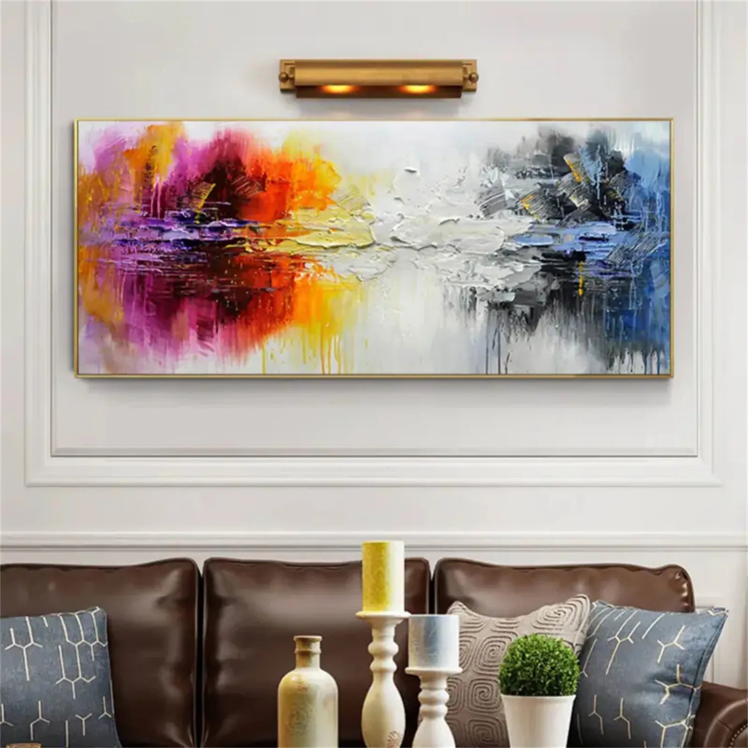 Colorful Abstract Textured Painting Canvas #AT019