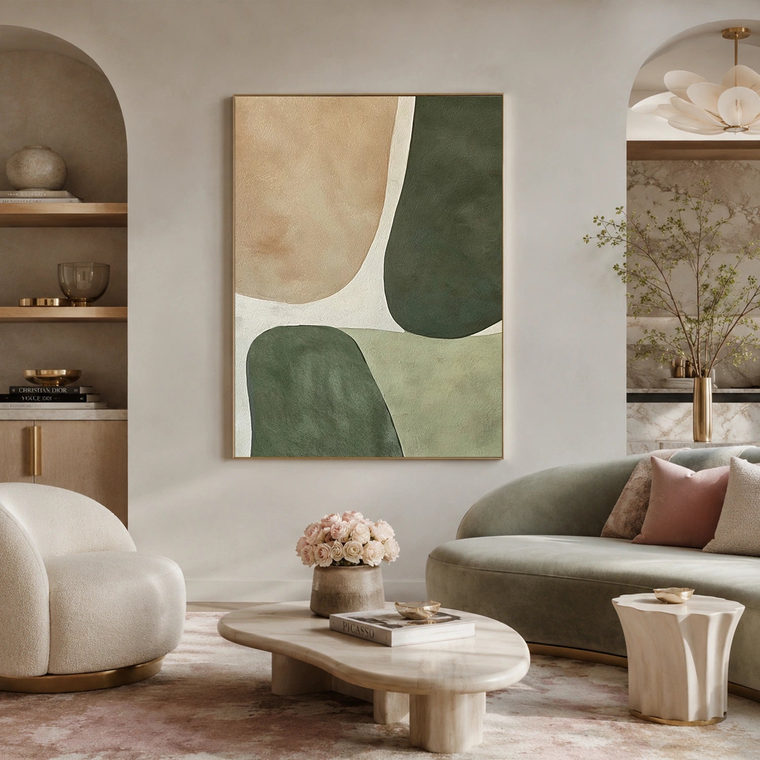 Green Minimalist Canvas Art #MT217