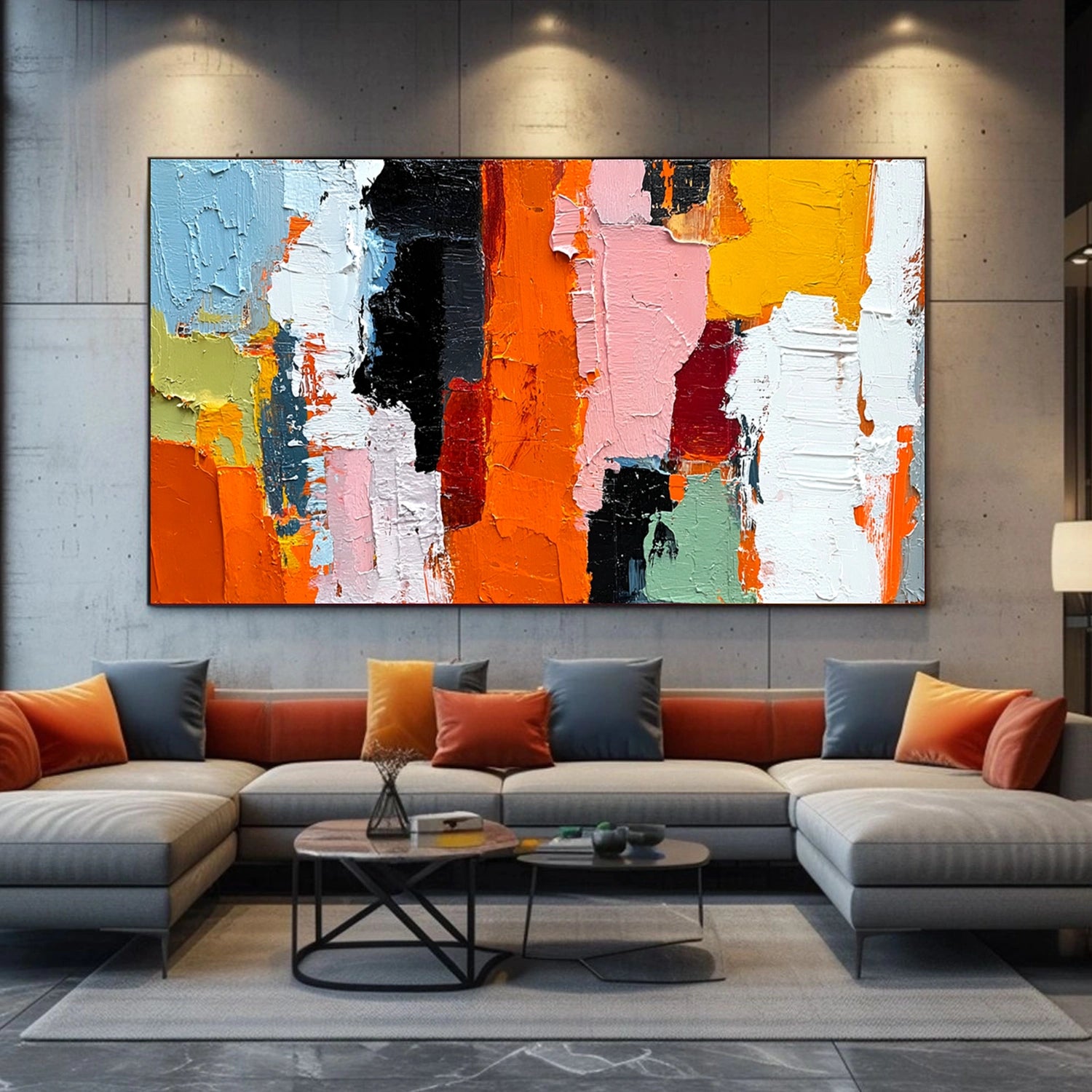 Colorful Abstract Textured Wall Art #AT124