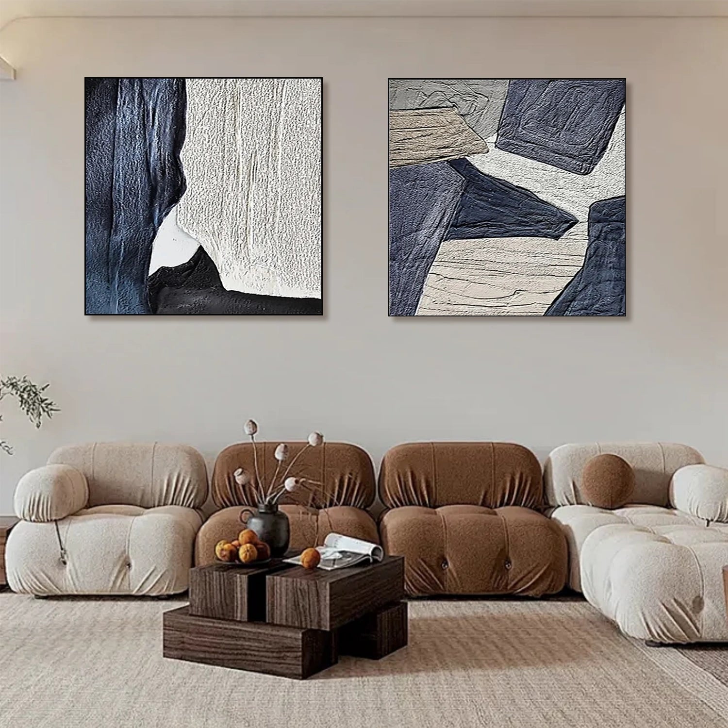 Abstract Canvas Wall Art Set of 2 #AP244