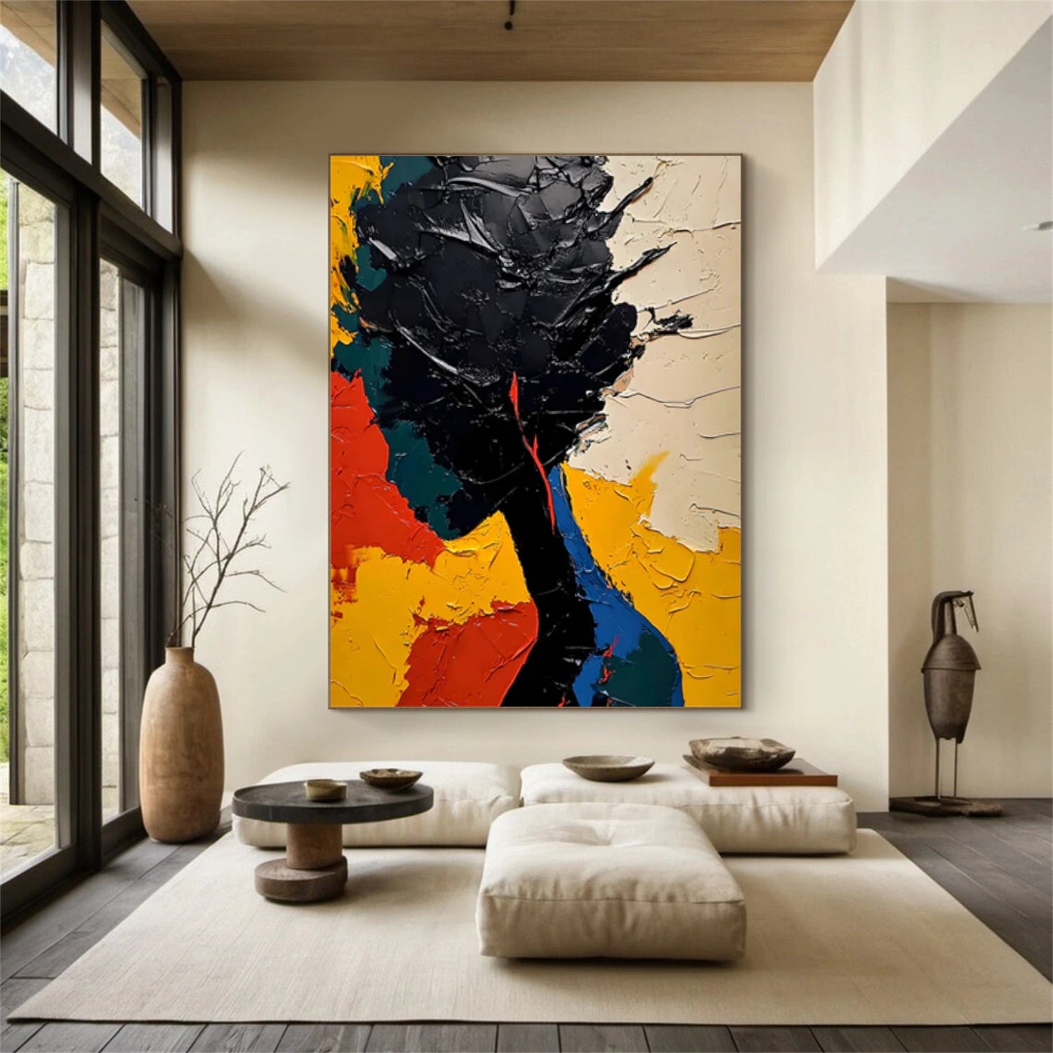 Abstract Portrait Textured Canvas Art #AE047