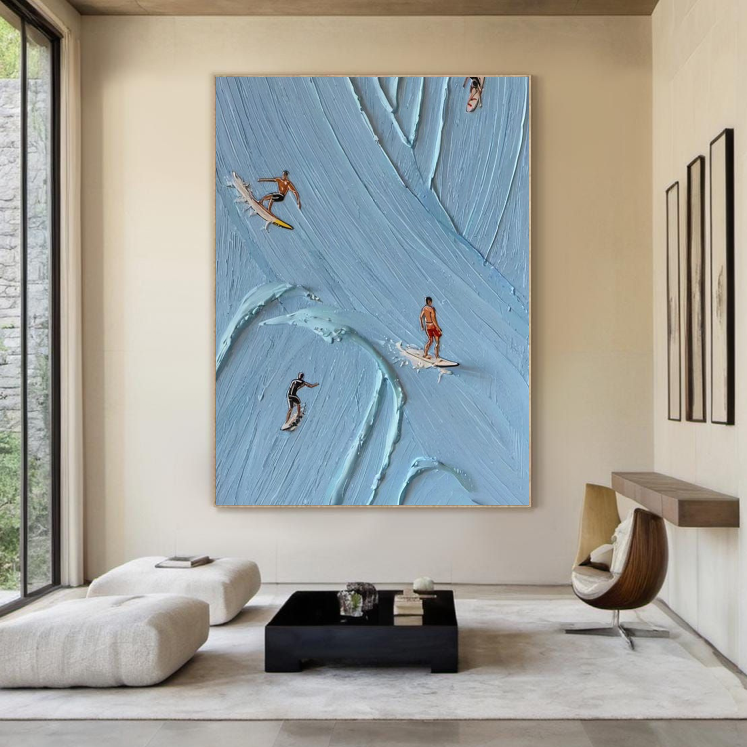 Surfing Sport Textured Wall Art #MS107