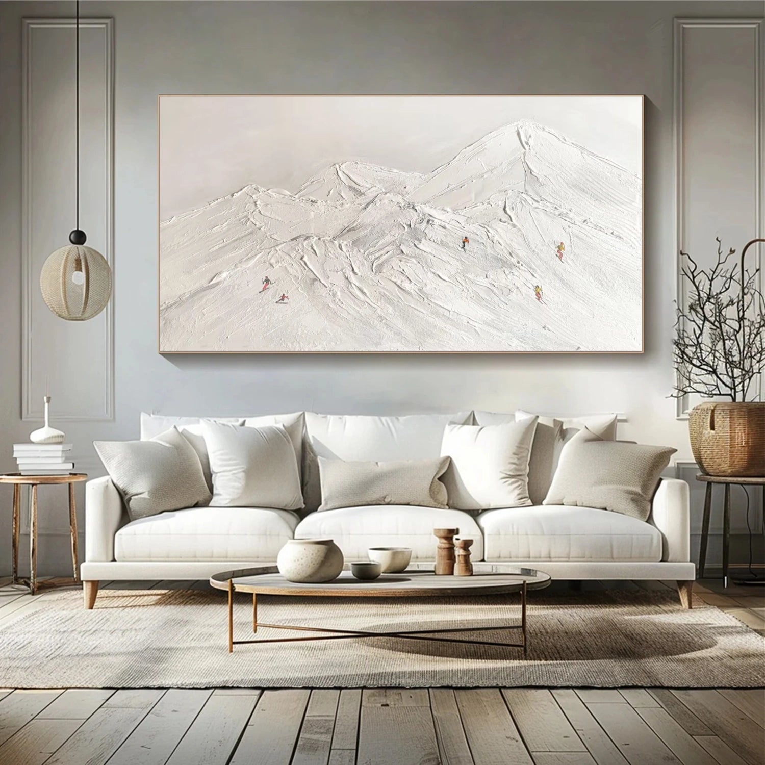 Skiing Sport Textured Wall Art #MS056