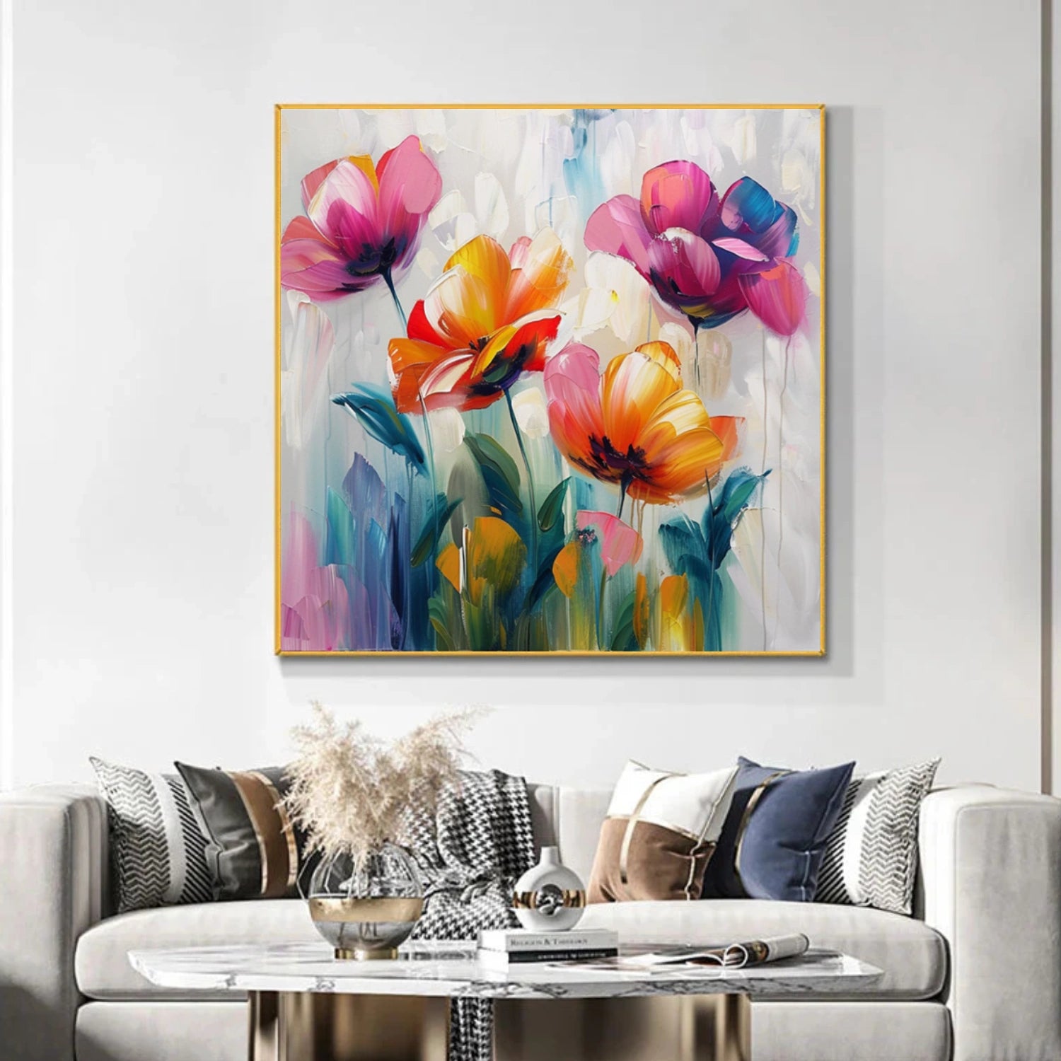 Colorful Flower Abstract Wall Art #FP158