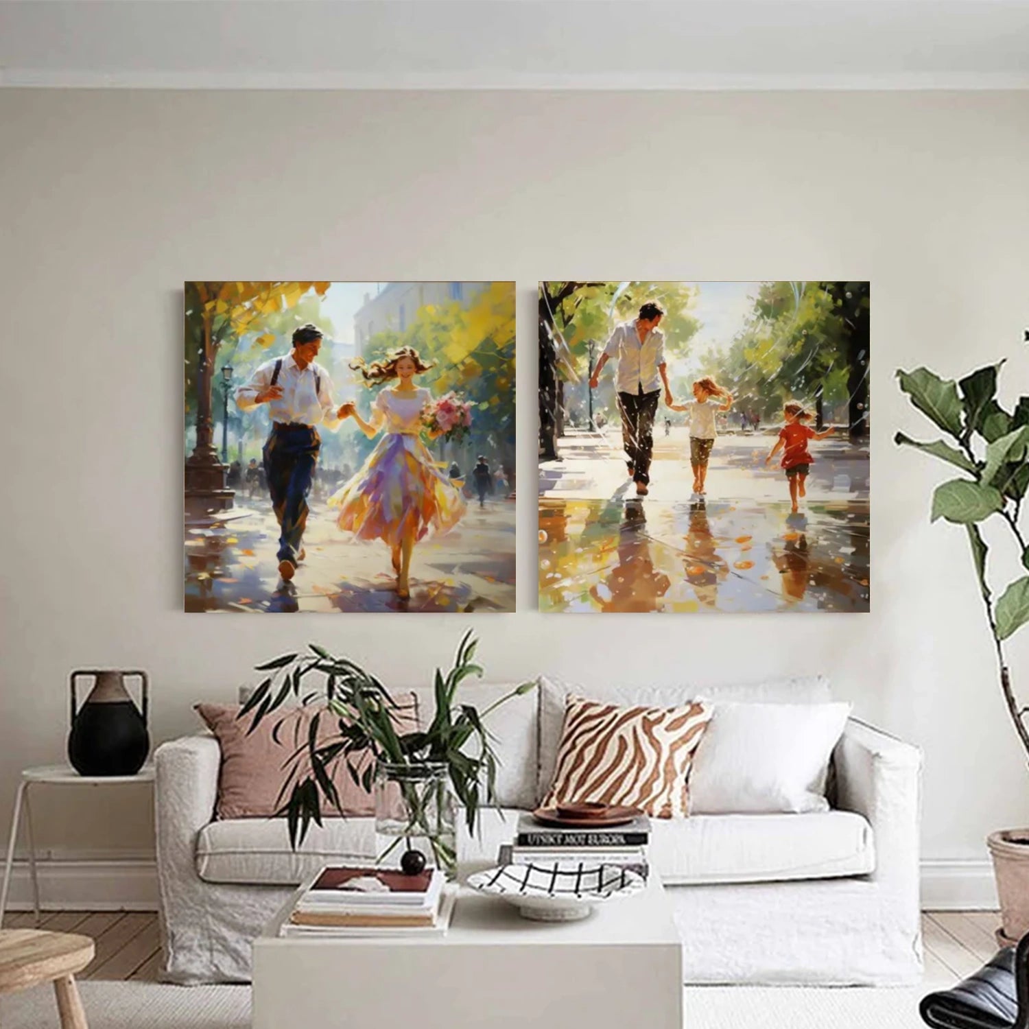 Abstract Portrait Canvas Art Set of 2 #AE051