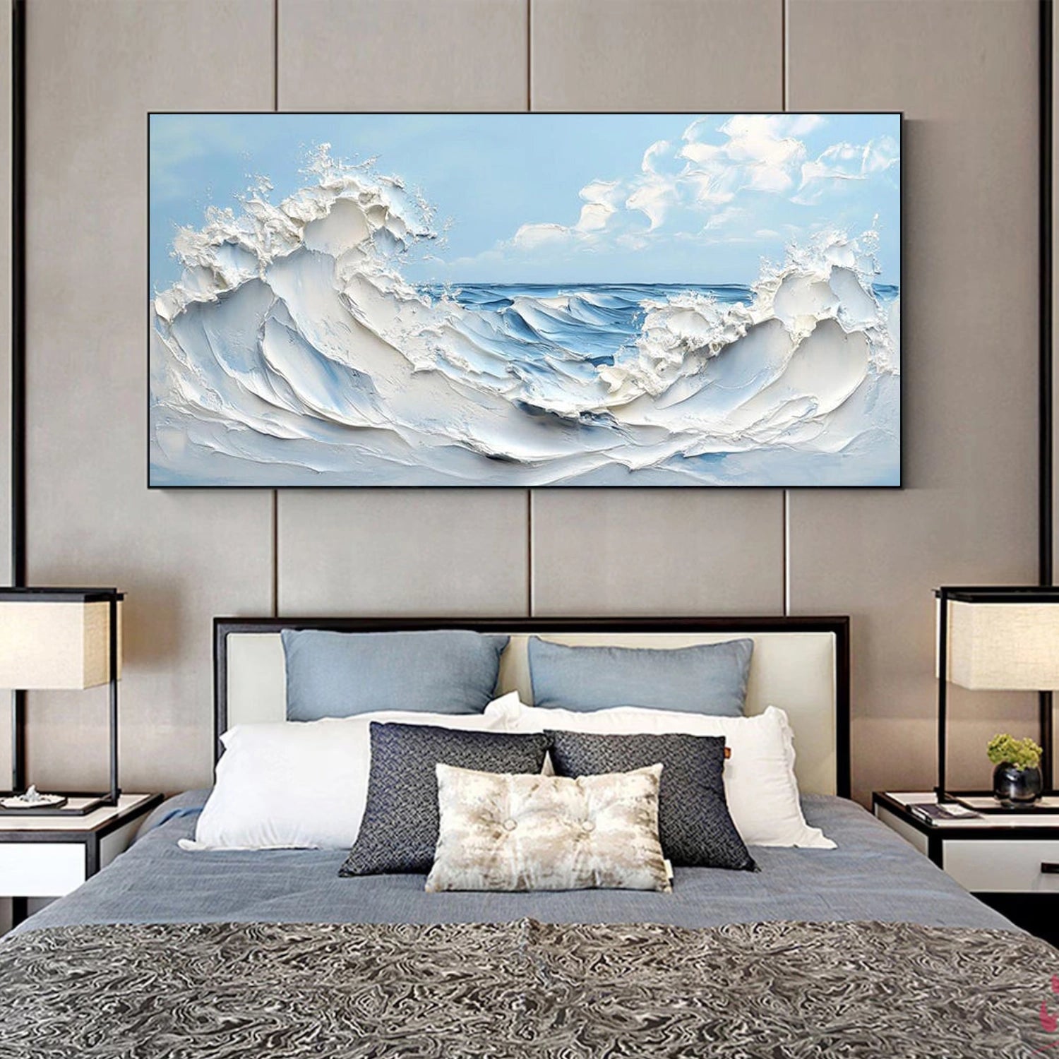 Ocean And Sky Abstract Textured Wall Art #OS151