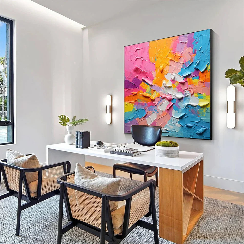 Colorful Abstract Textured Painting Canvas #AT071